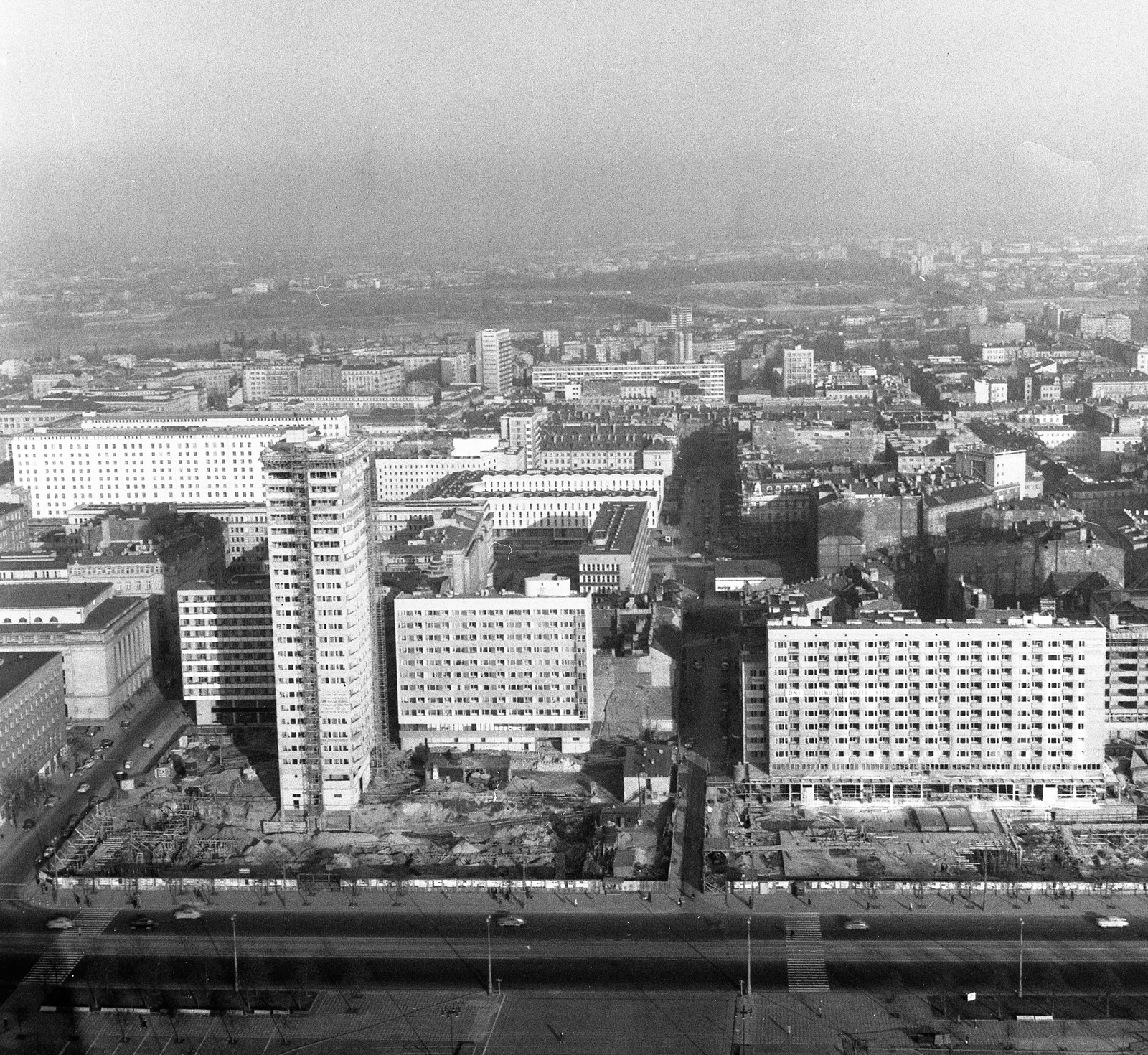 Poland, Warsaw, kilátás kelet felé a Kultúra és Tudomány Palotájából., 1965, Nagy Gyula, picture, Fortepan #59924