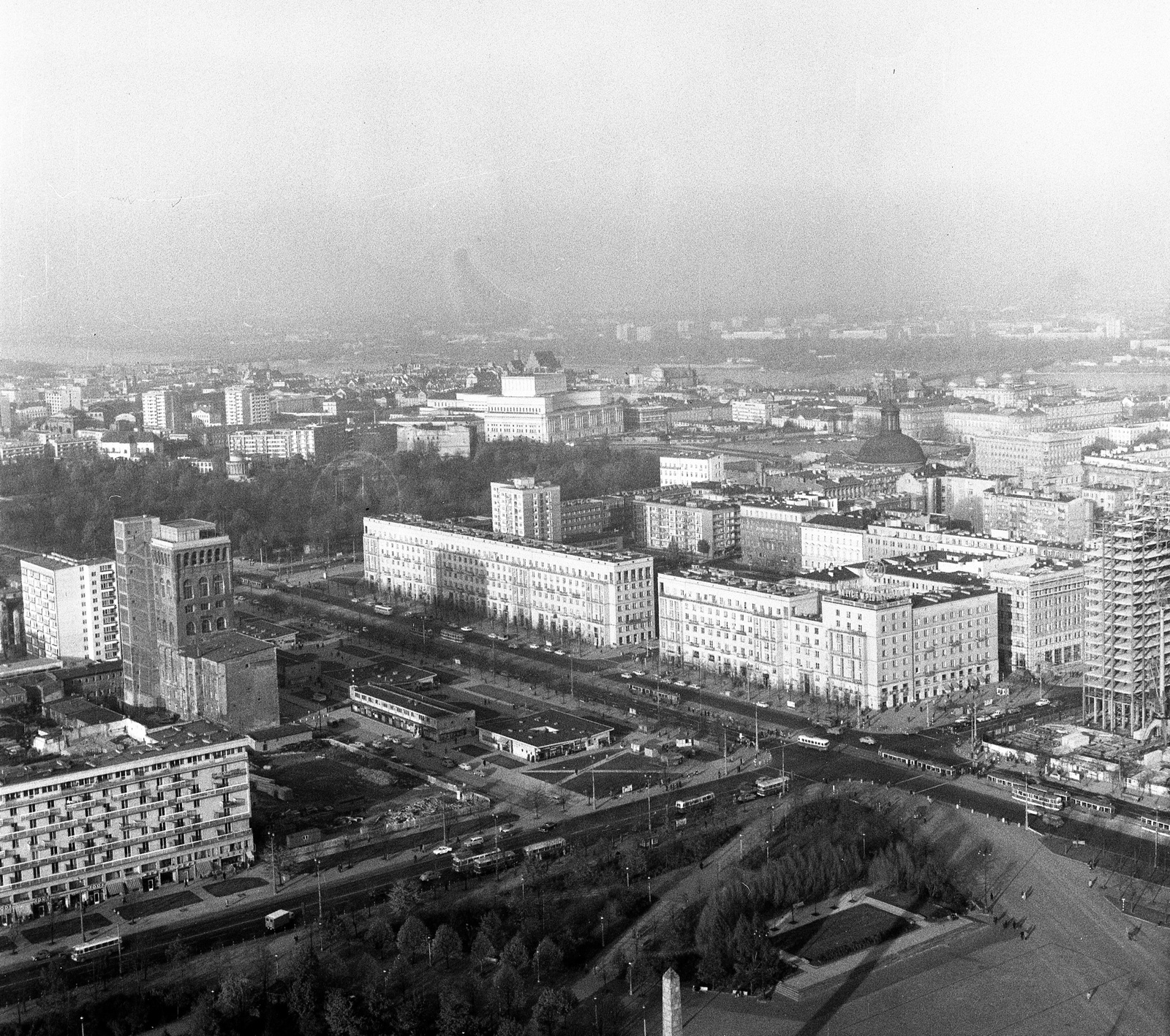 Poland, Warsaw, kilátás északkelet felé a Kultúra és Tudomány Palotájából., 1965, Nagy Gyula, picture, Fortepan #59925
