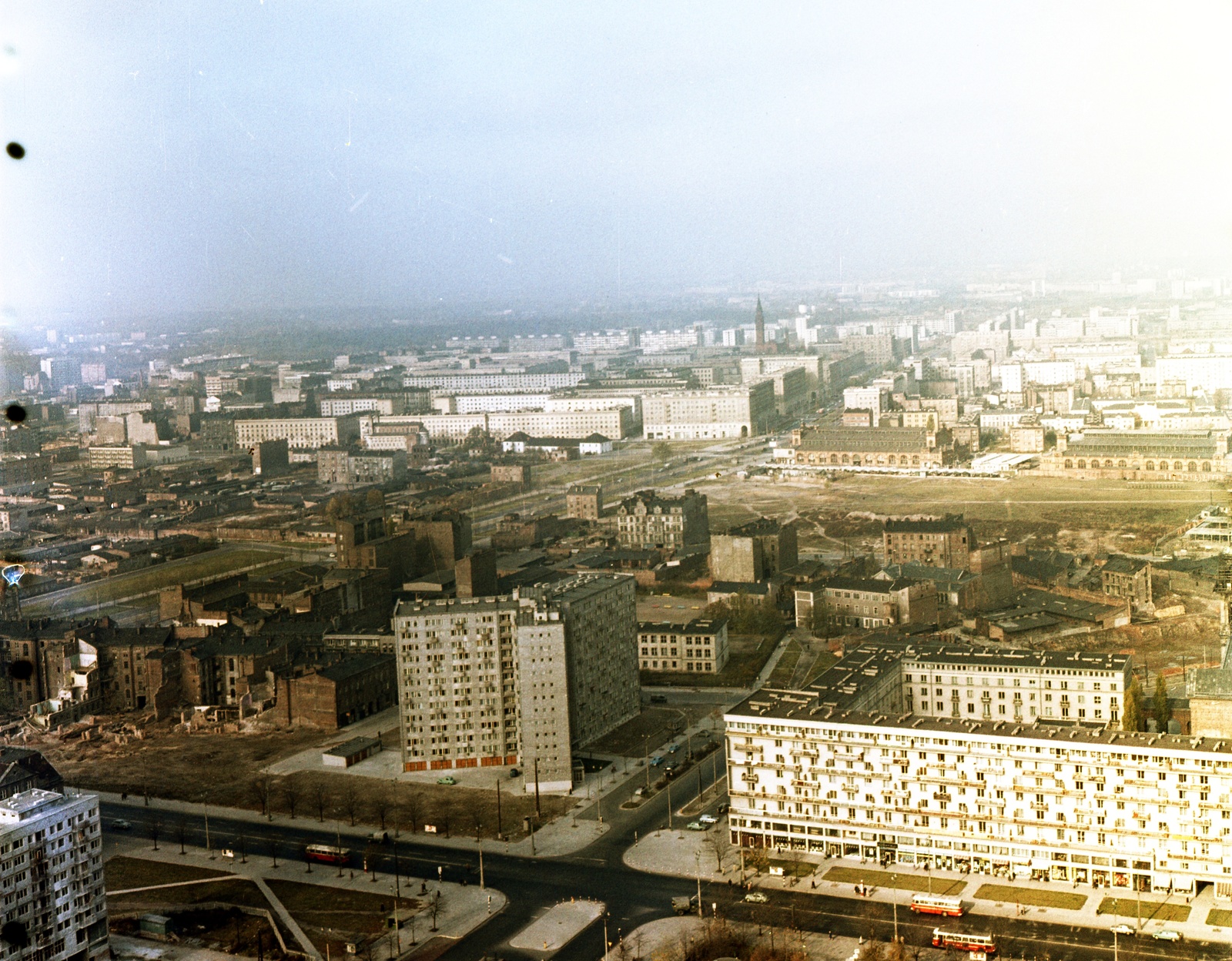Poland, Warsaw, kilátás északnyugat felé a Kultúra és Tudomány Palotájából., 1965, Nagy Gyula, colorful, picture, Fortepan #59946