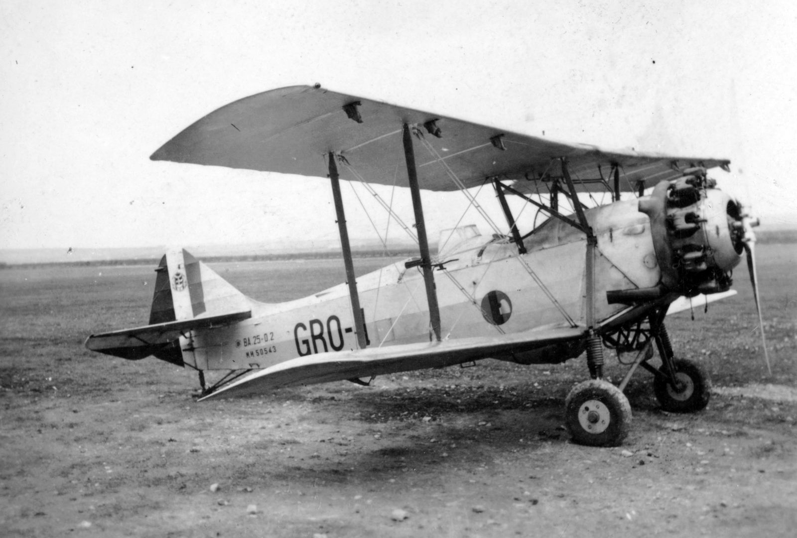 Italy, Grottaglie, repülőtér, az olasz légierő Breda Ba.25 típusú iskolarepülőgépe., 1940, Nagy Gyula, airplane, Italian brand, Breda-brand, biplane, Fortepan #60185