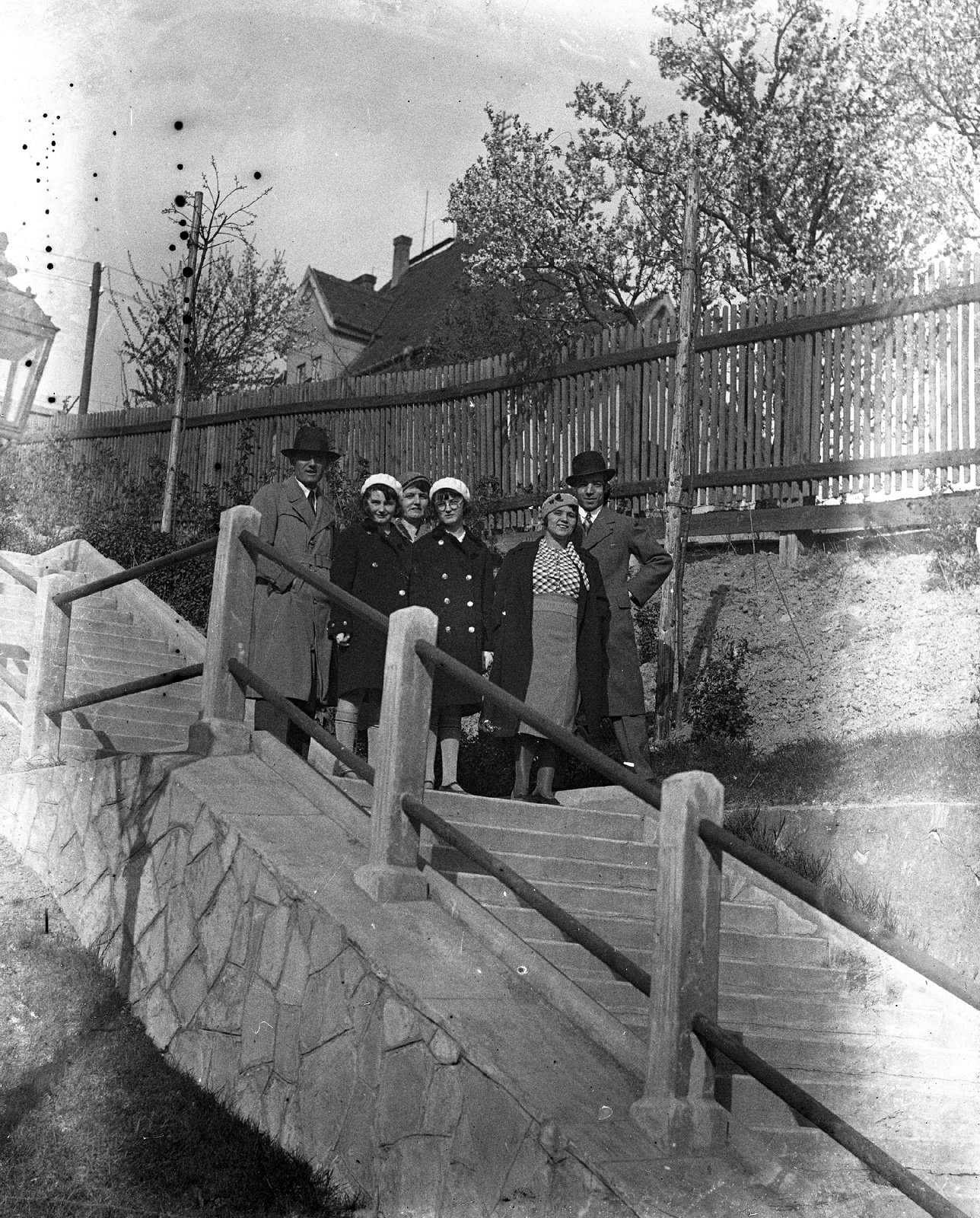 1930, Zsohár Zsuzsa, tableau, stairs, Fortepan #60327