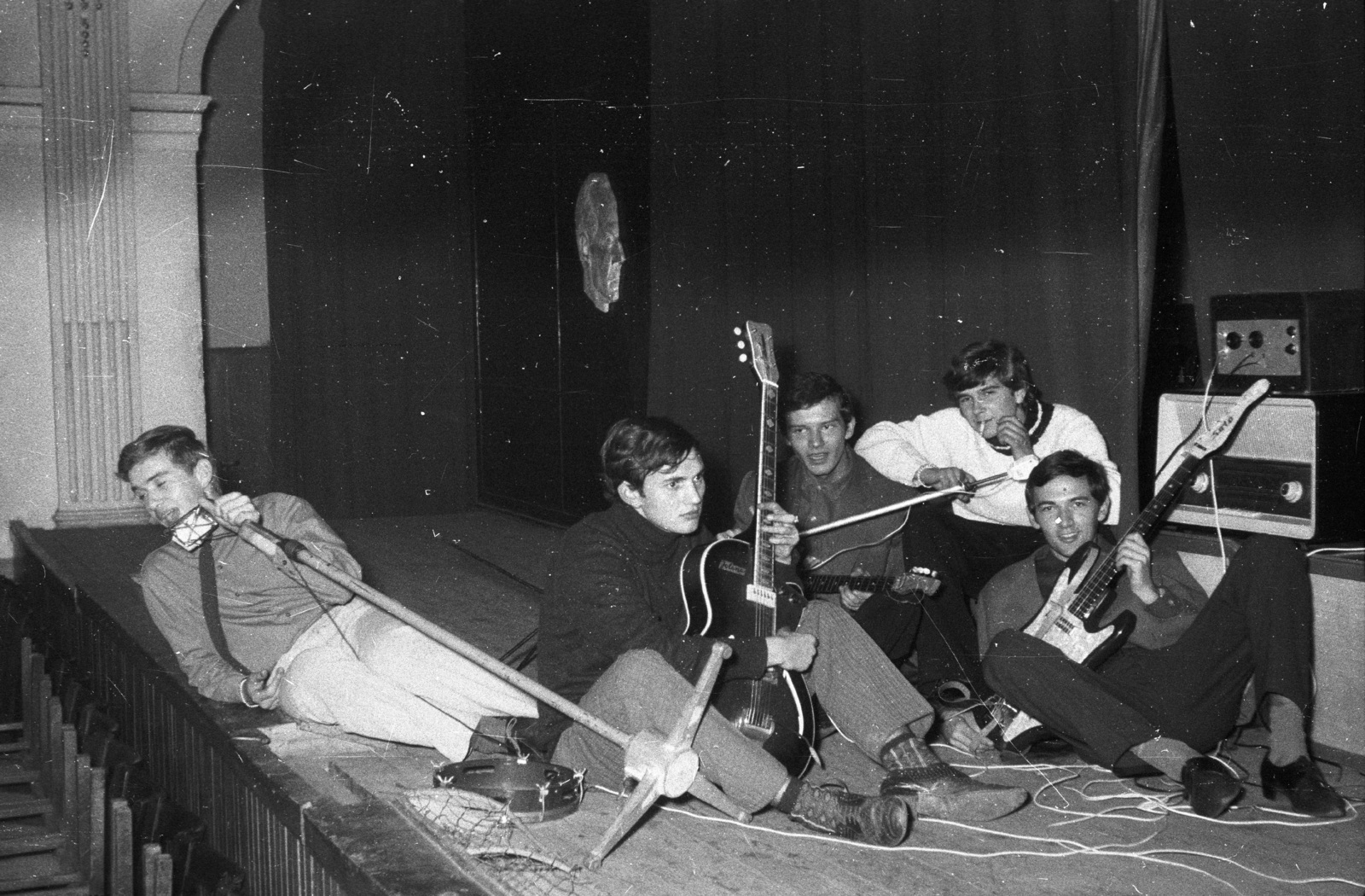 1967, Krantz Károly, radio, band, microphone, guitar, Fortepan #60703