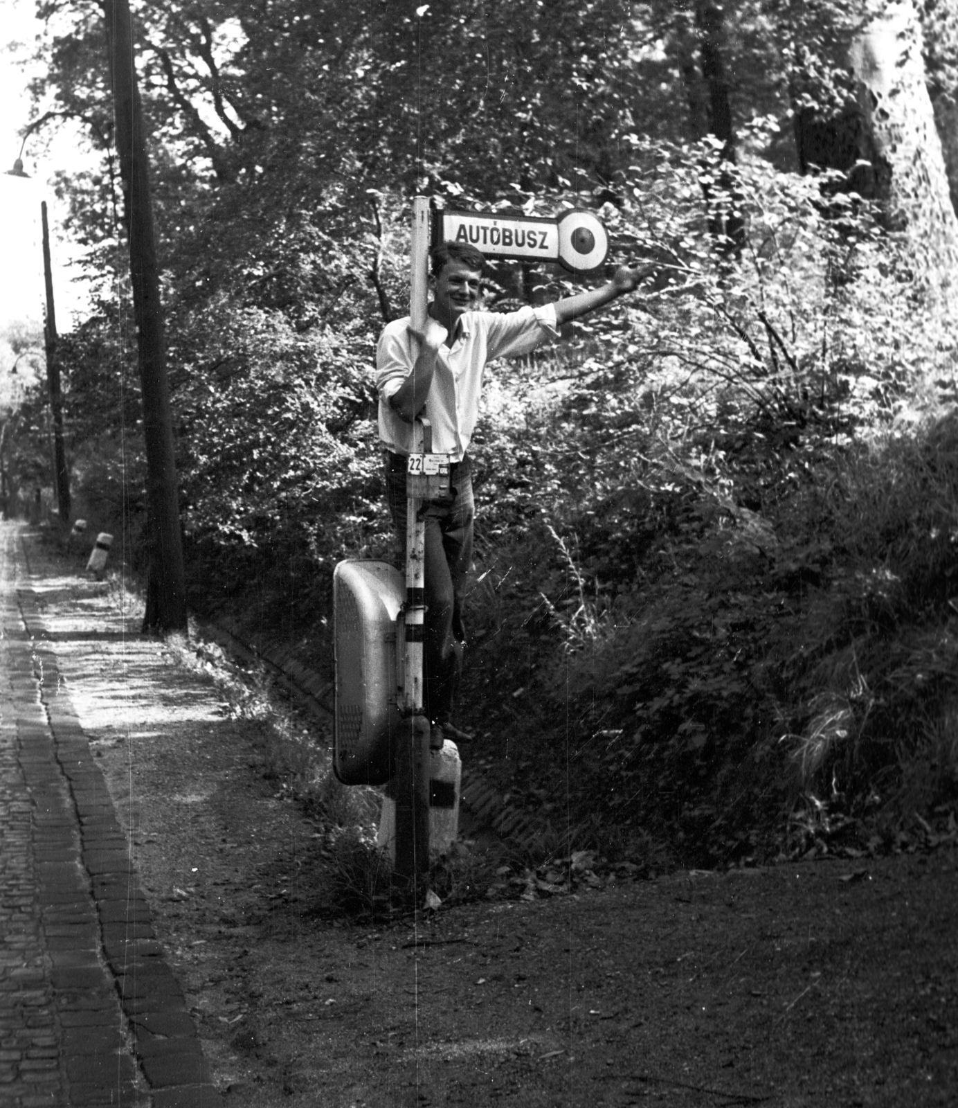 Hungary, Budapest II., Budakeszi út, buszmegálló az Irén utcánál., 1967, Lencse Zoltán, bus stop, Budapest, Fortepan #60785