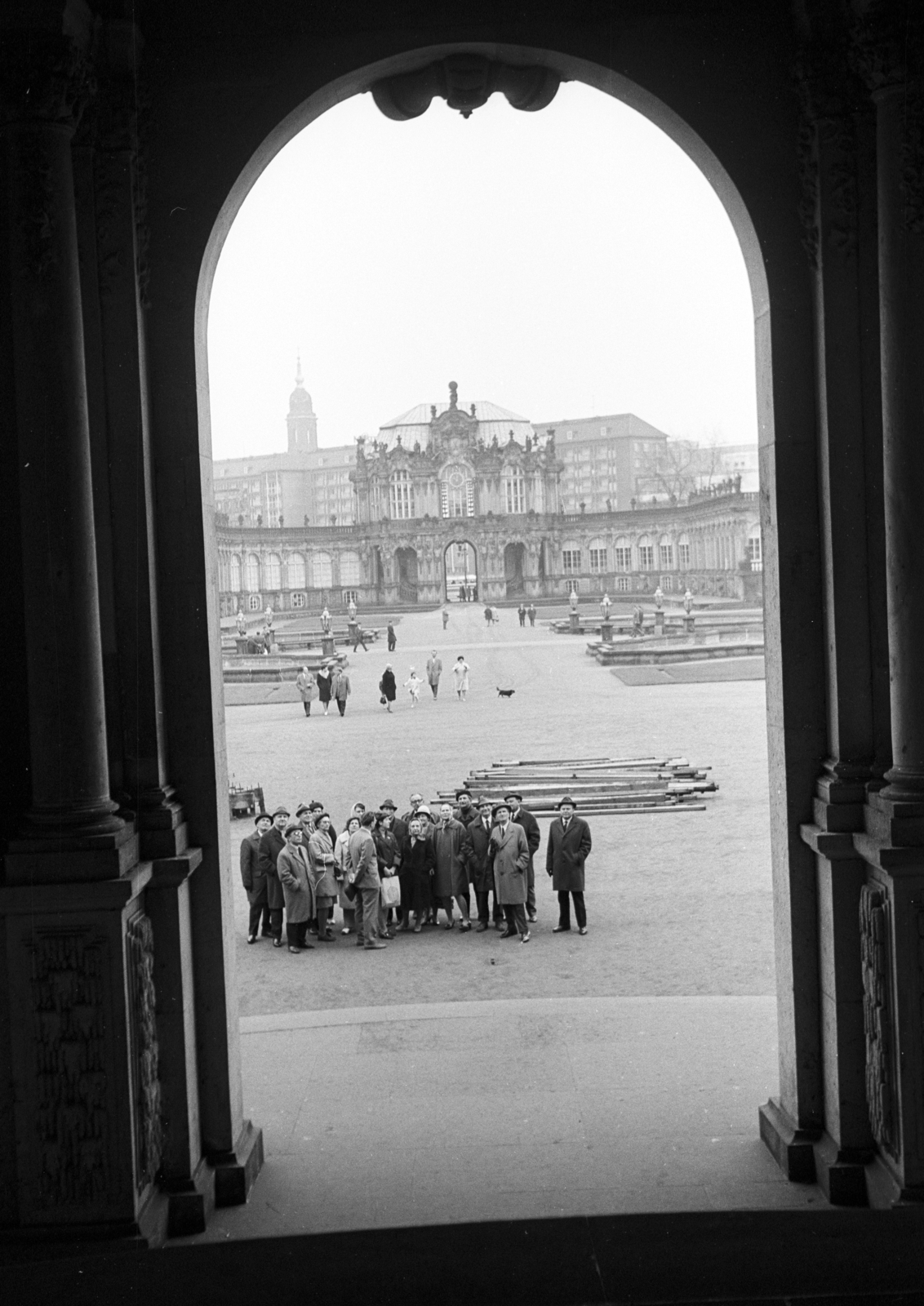 Németország, Drezda, Zwinger., 1971, Lencse Zoltán, NDK, barokk-stílus, palota, Matthäus Daniel Pöppelmann-terv, Fortepan #61153