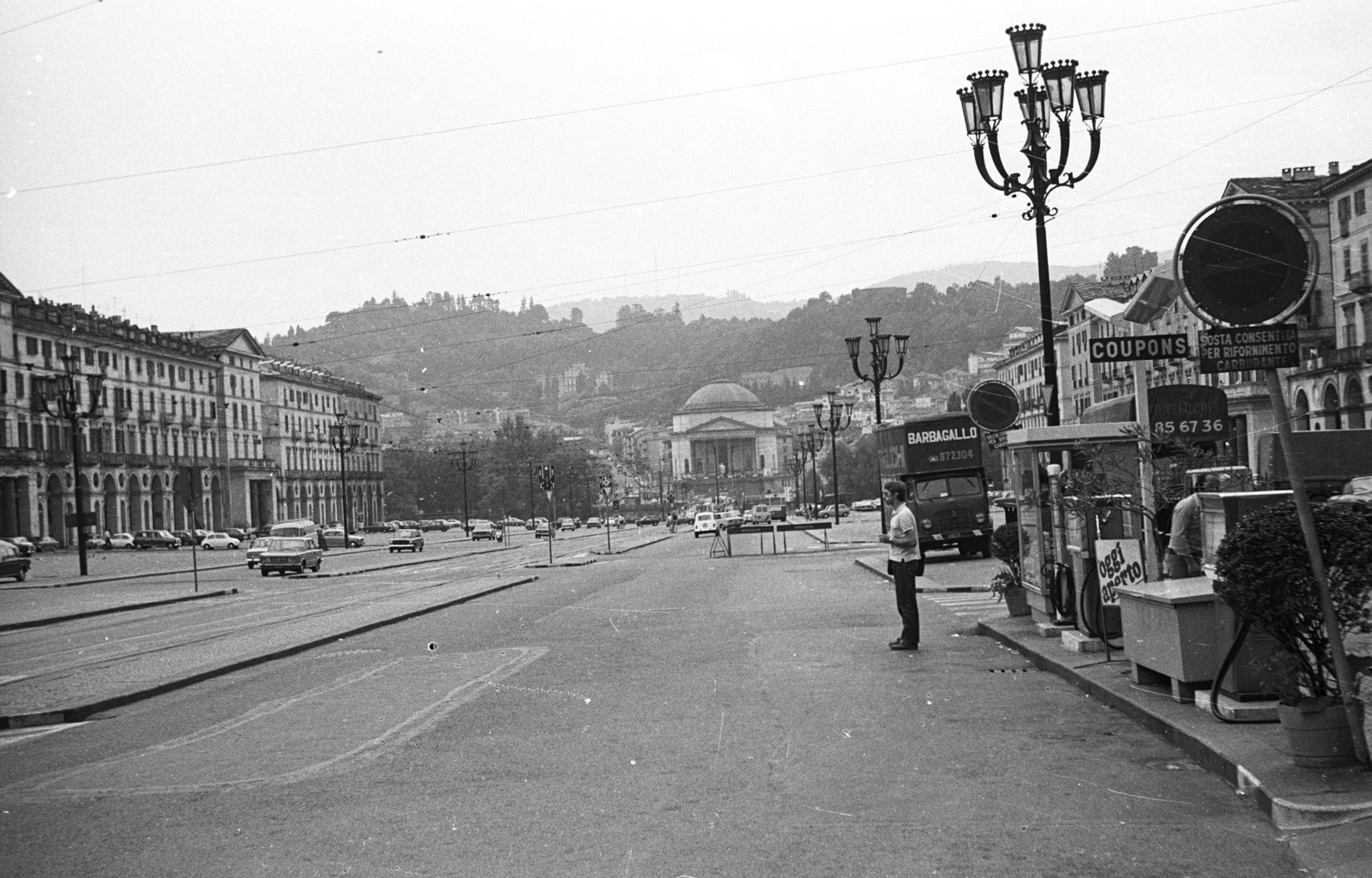 Italy, Turin, Piazza Vittorio Veneto a Pó folyó és a Chiesa della Gran Madre di Dio felé nézve., 1973, Lencse Zoltán, Fortepan #61390