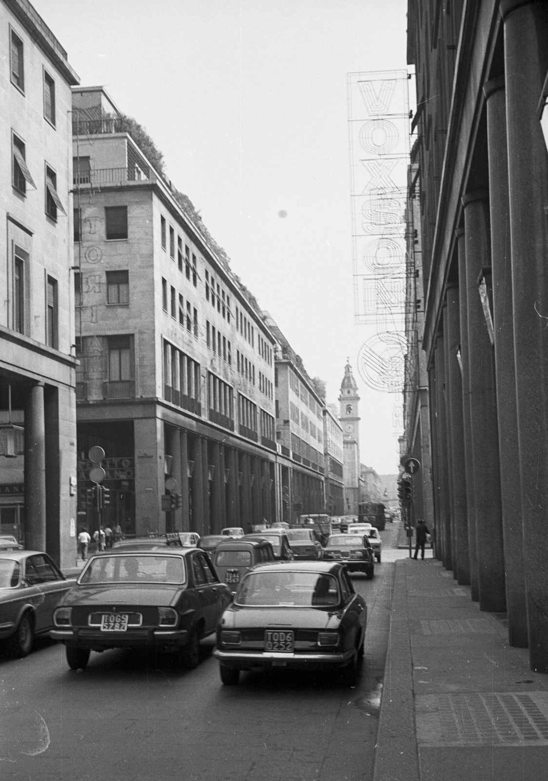 Italy, Turin, Via Roma a San Carlo templom felé nézve., 1973, Lencse Zoltán, Fortepan #61396