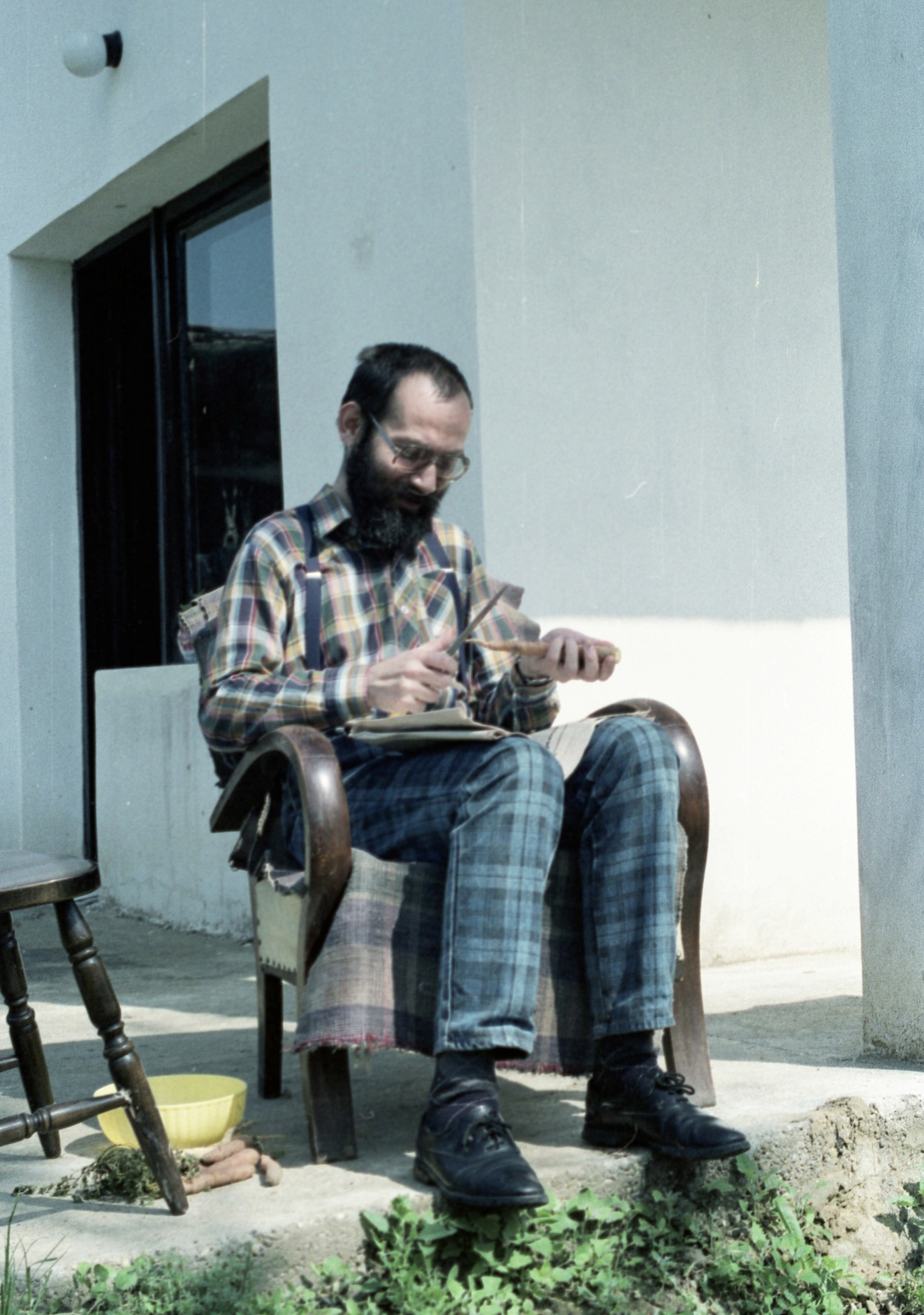 Hungary, Perőcsény, Tamás Gáspár Miklós., 1987, Hodosán Róza, celebrity, colorful, politics, intellectuals, philosopher, regime change, Fortepan #61630