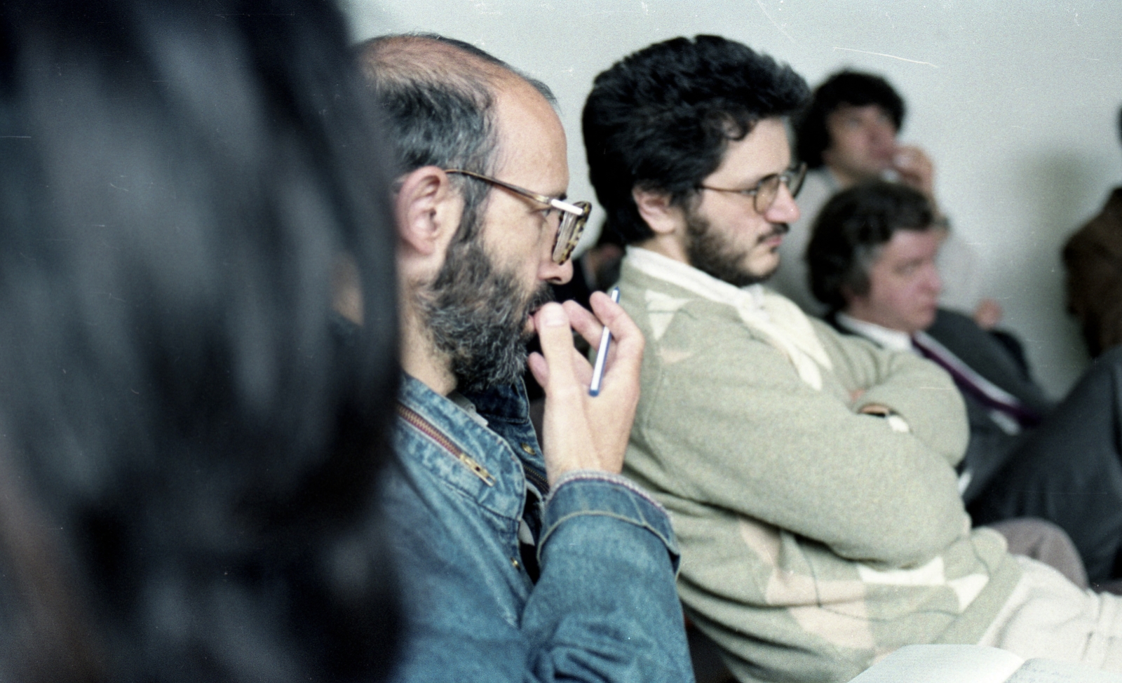 Hungary, Perőcsény, Kis János (farmerkabátban)., 1987, Hodosán Róza, celebrity, colorful, politics, regime change, Fortepan #61636