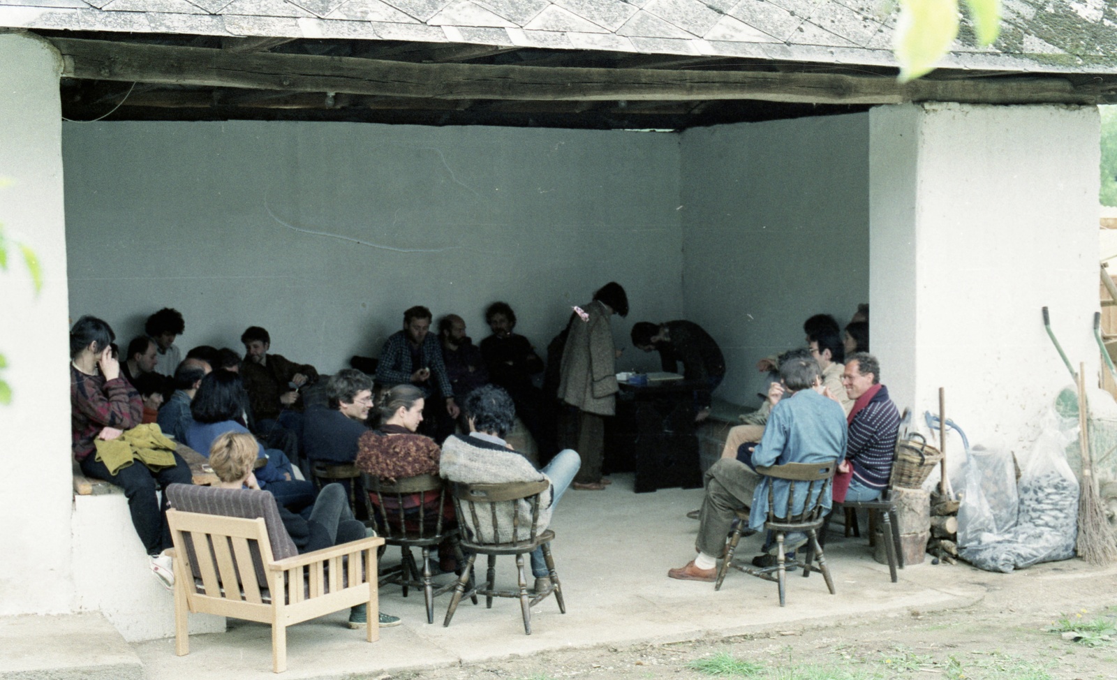 Magyarország, Perőcsény, résztvevők Kis János, Vannak-e emberi jogaink című művének vitáján., 1987, Hodosán Róza, színes, politika, rendszerváltás, Fortepan #61638