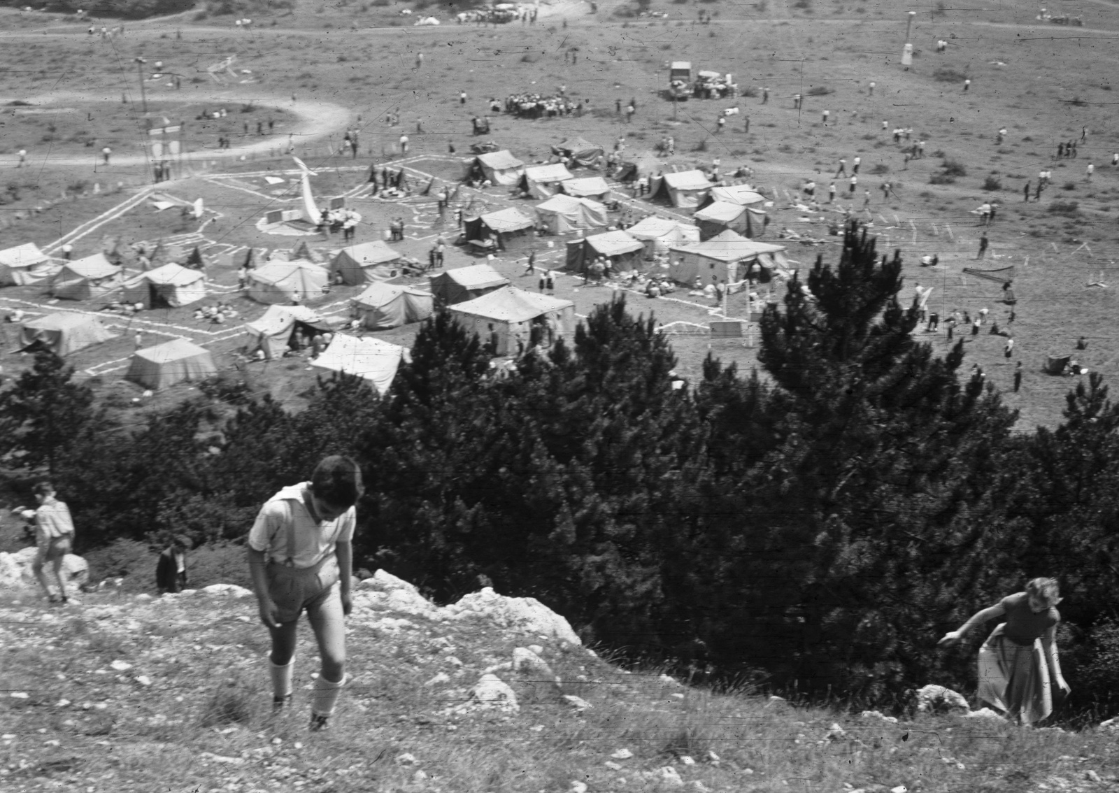 Magyarország, Budaörs, Farkashegyi katlan., 1968, A R, kirándulás, sátortábor, Fortepan #61998