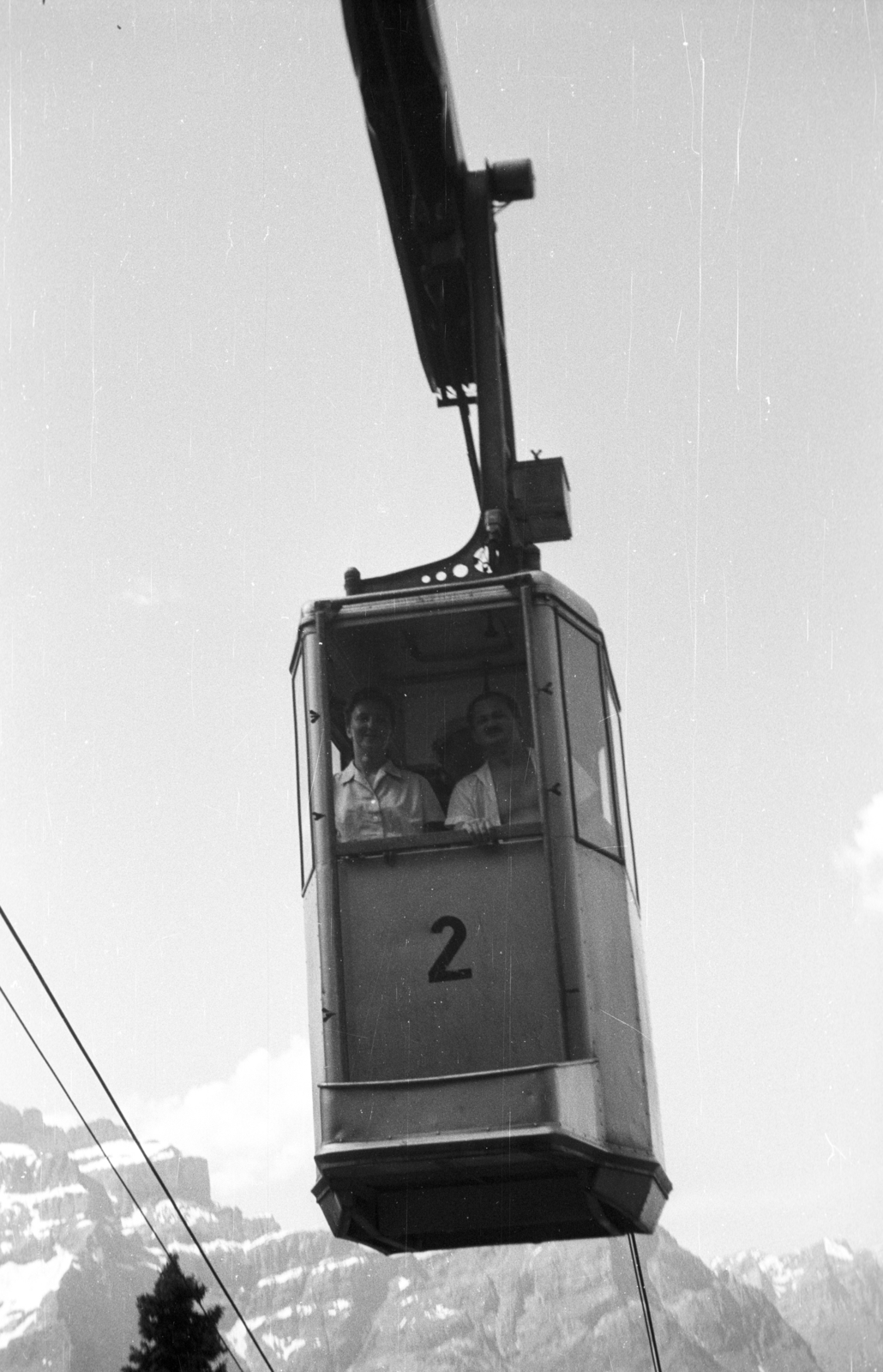 Switzerland, Glarus Alpok, a Kies-Mettmen kabinos kötélpálya., 1966, A R, cableway, Fortepan #62009