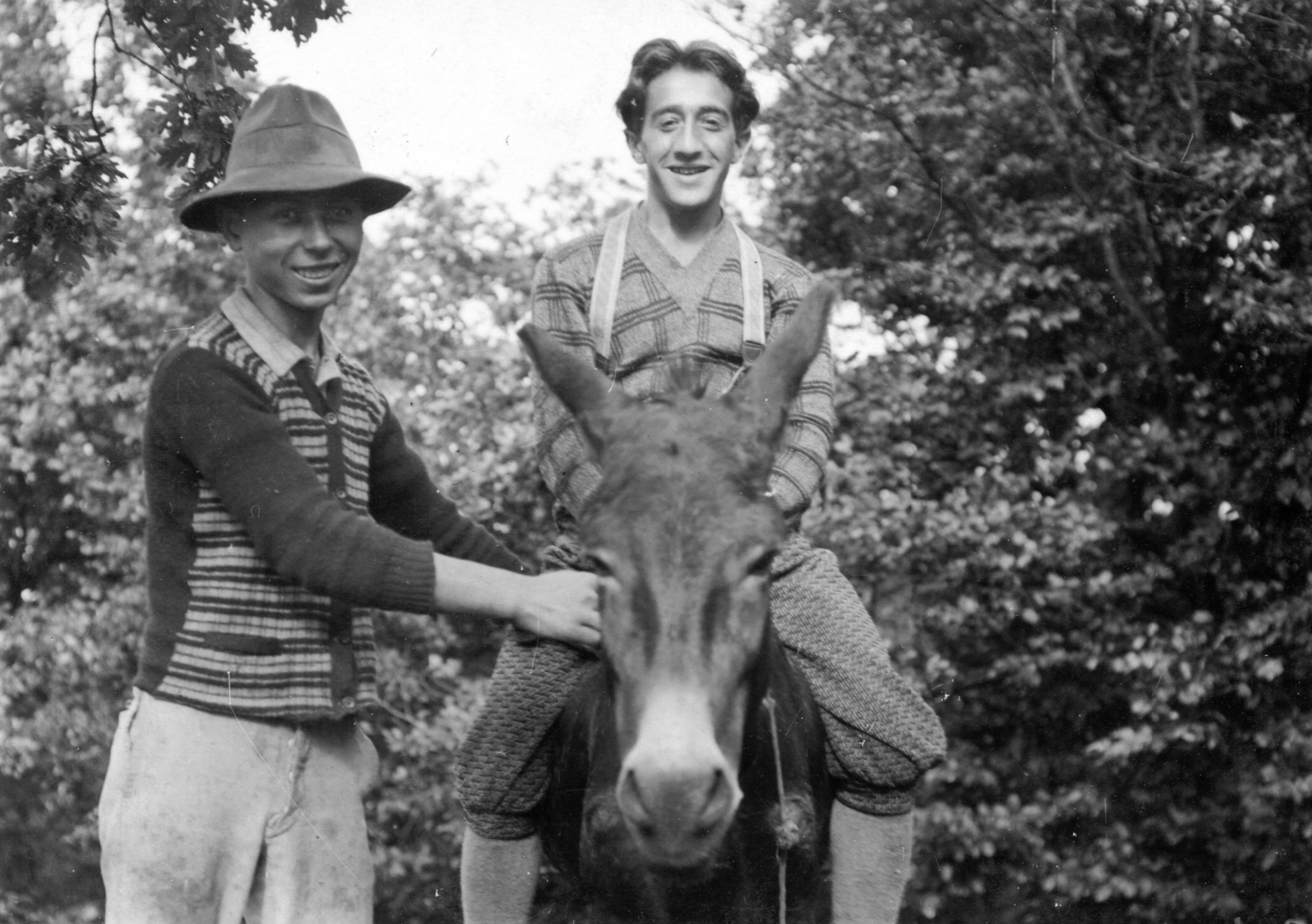 1928, A R, hat, donkey, fun, Fortepan #62084