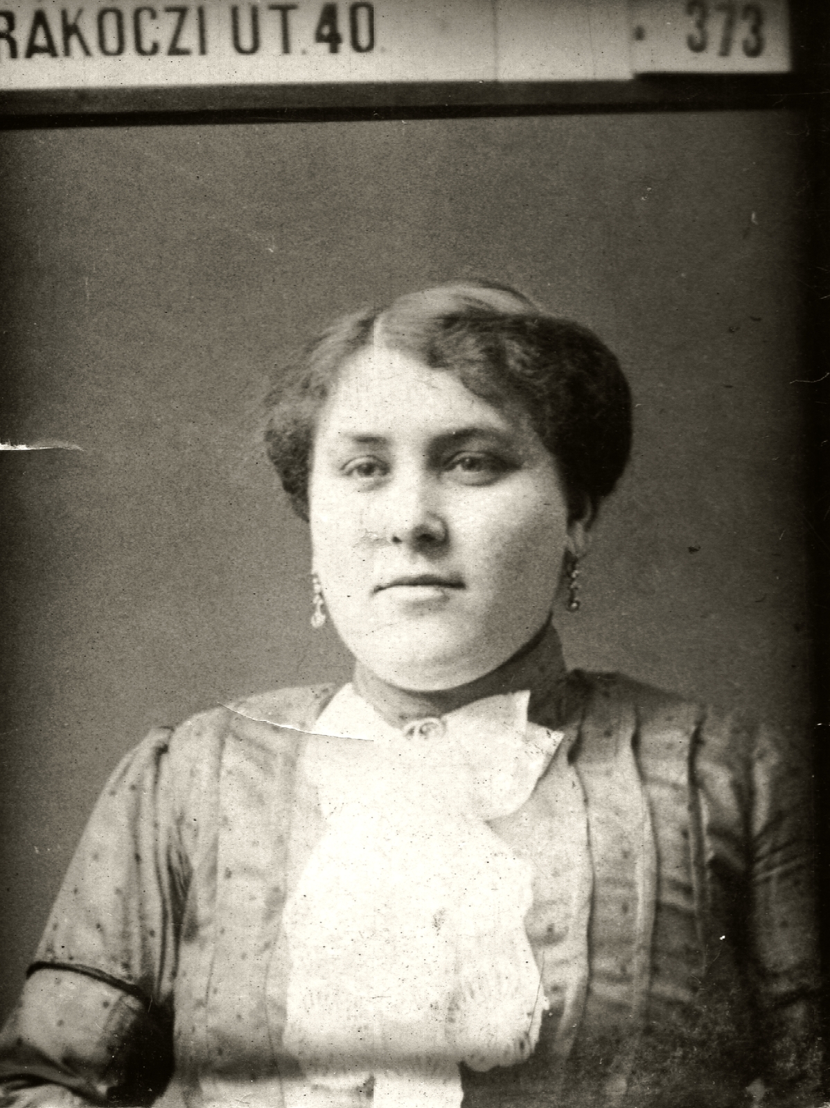 1917, A R, portré, felirat, nő, fülbevaló, Fortepan #62111