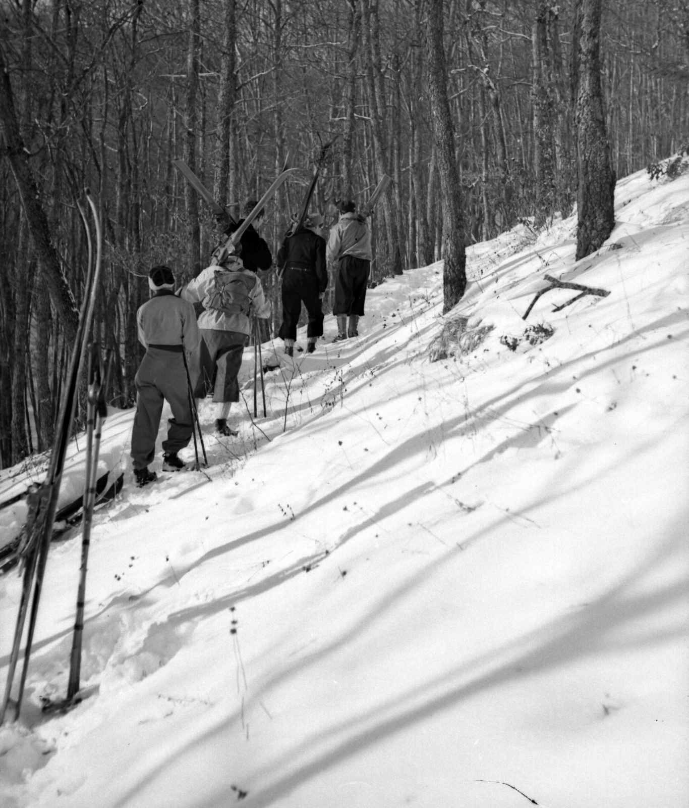 1937, A R, winter, snow, skiing, excursion, skis, Fortepan #62434