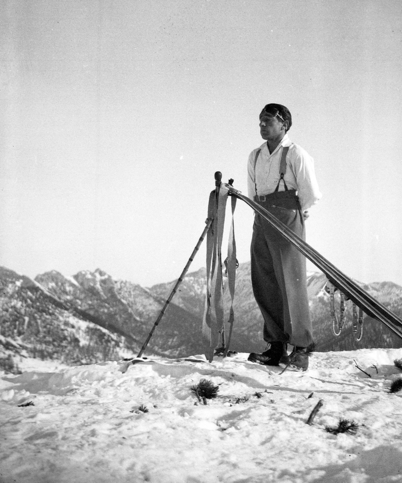 1943, A R, skis, ski pole, Fortepan #62524