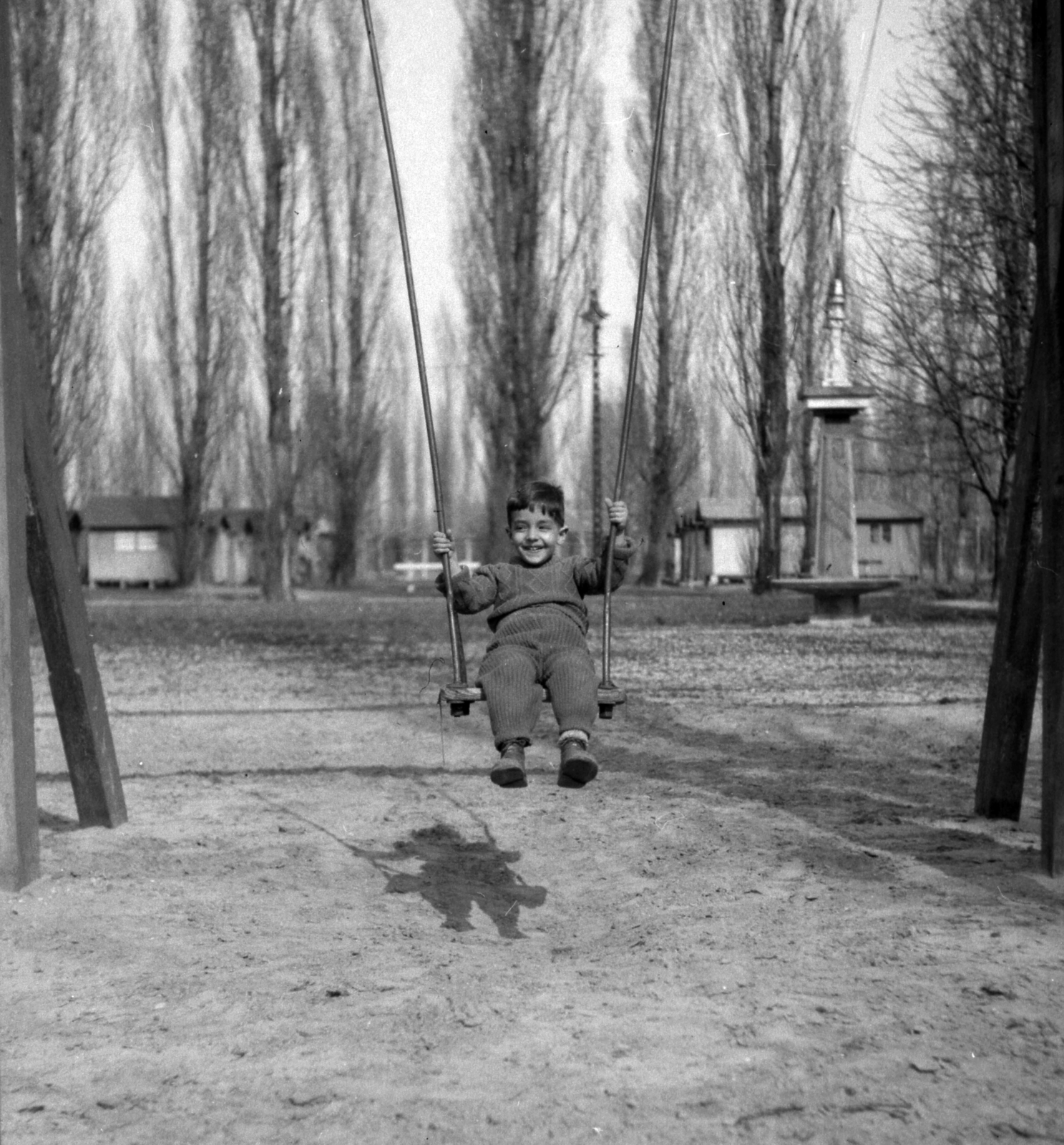1943, A R, shadow, swing, Fortepan #62526