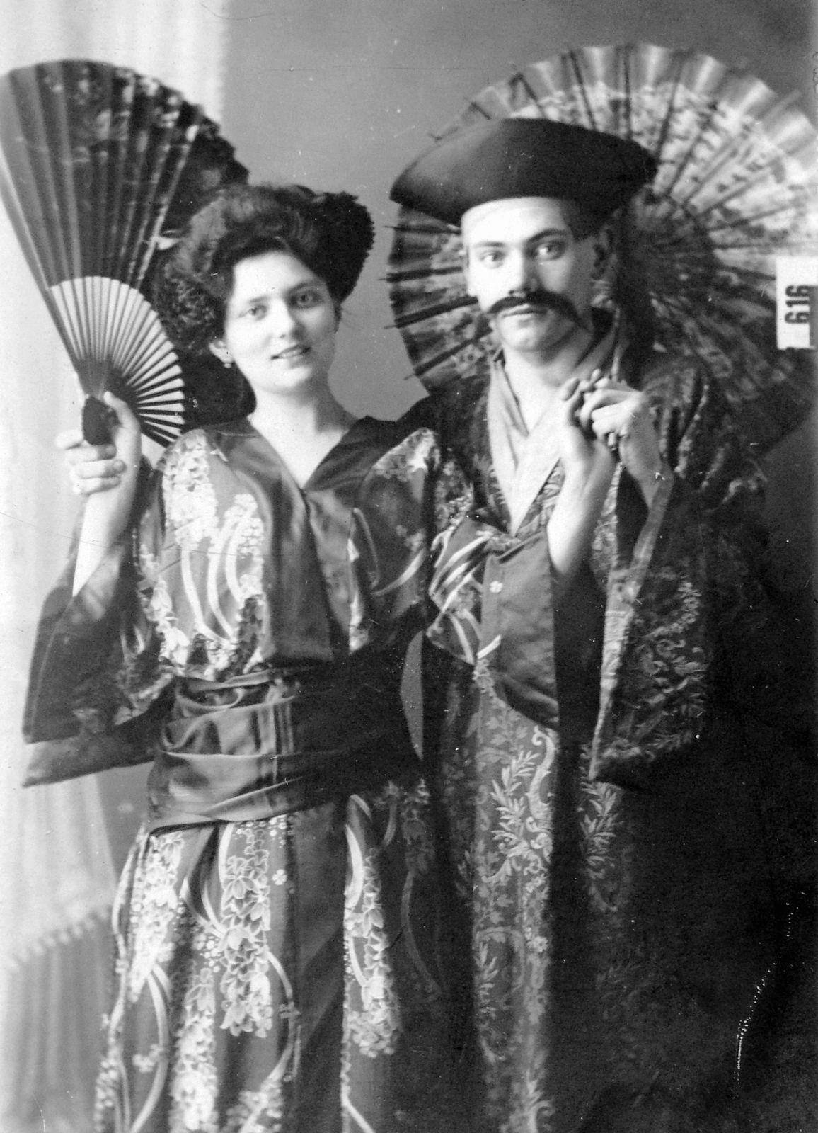 1936, Fortepan, moustache, costume, fan, Chinese brand, Fortepan #6266