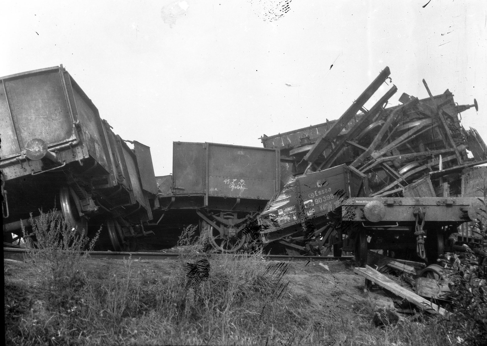 1915, Veszprém Megyei Levéltár/Klauszer, railway, accident, wreck, Fortepan #62723