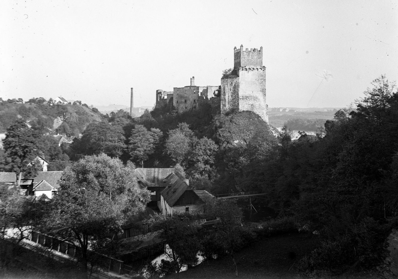 Austria, Weitenegg, vár, háttérben a Duna., 1915, Veszprém Megyei Levéltár/Klauszer, castle, Fortepan #62736