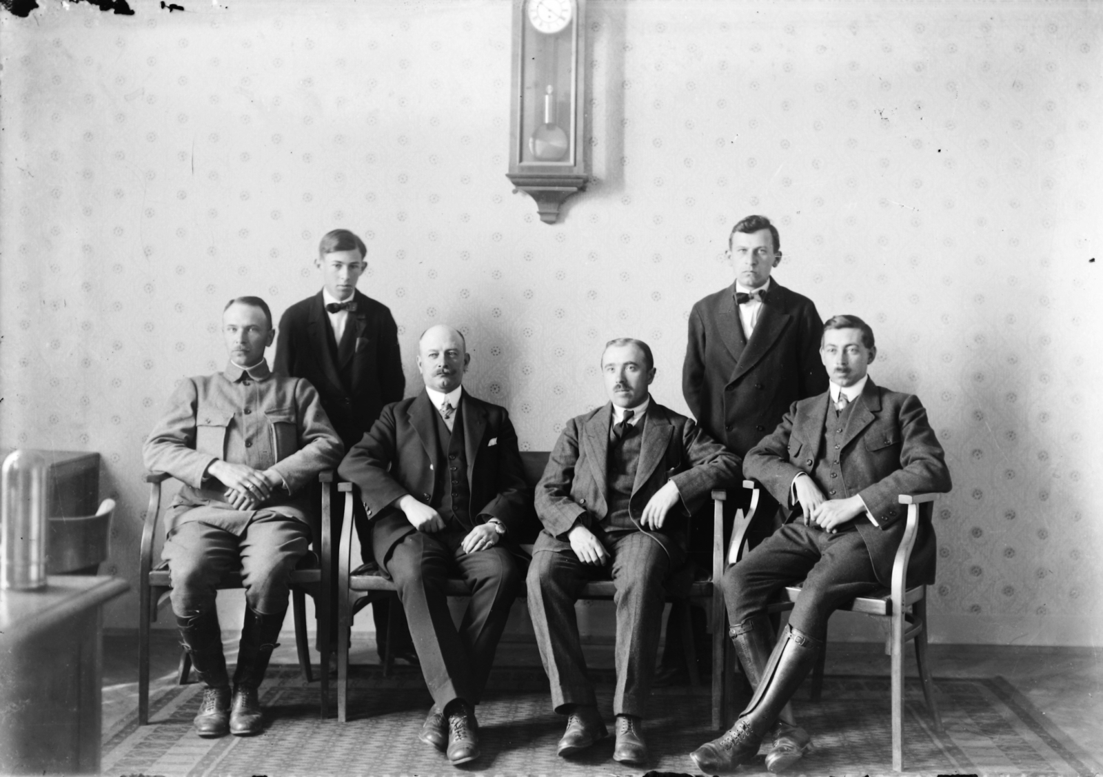 1914, Veszprém Megyei Levéltár/Klauszer, wall clock, Bilgerie boots, pendulum clock, Fortepan #62743