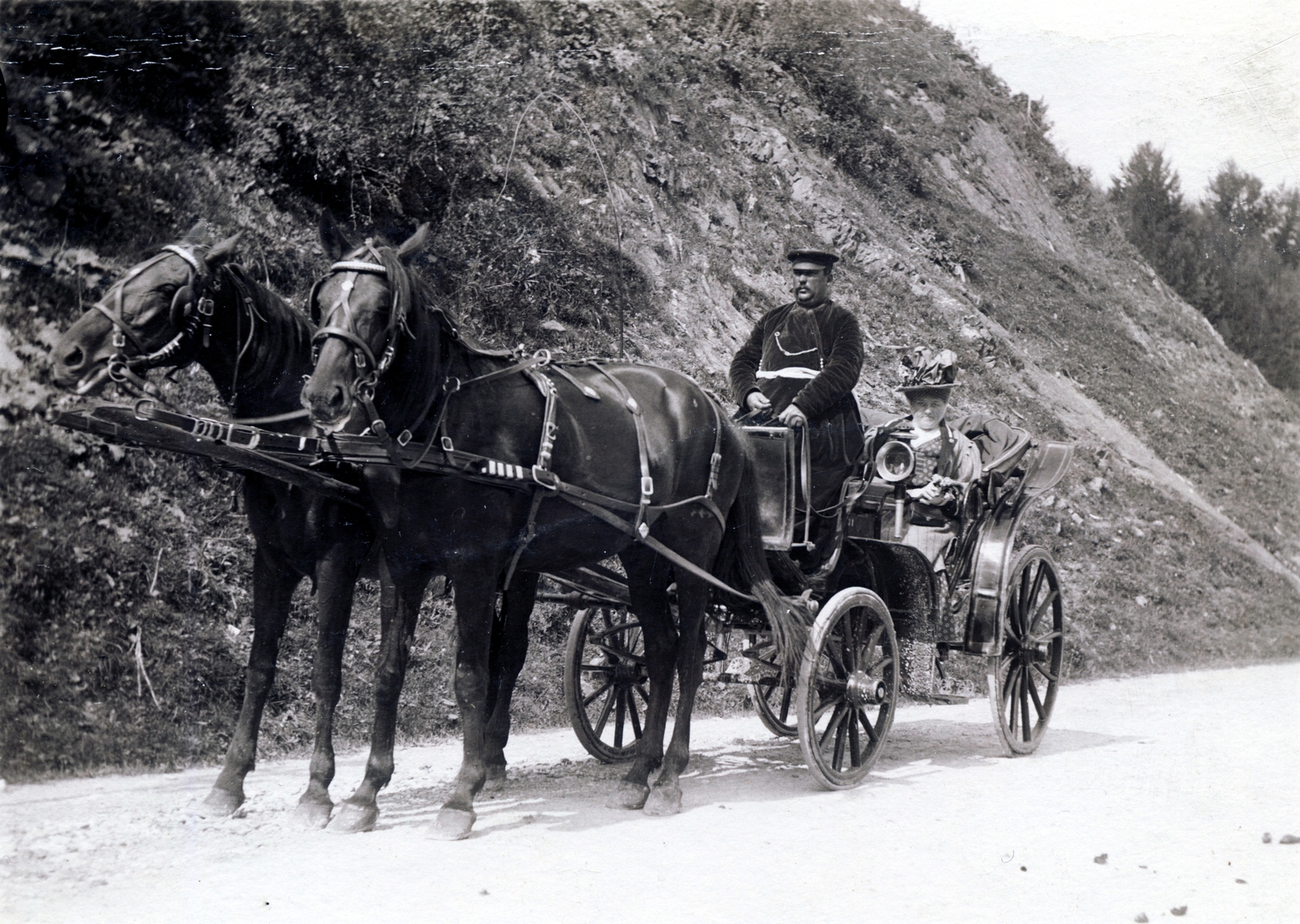 1908, Erdőssy Béla, hat, carriage, coach, travelling, woman, teamster, Fortepan #6302