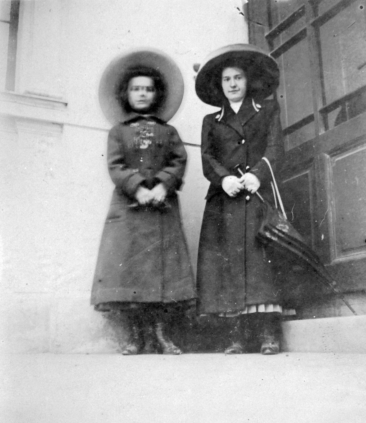 1921, Fortepan, women, stairs, double portrait, Fortepan #6319