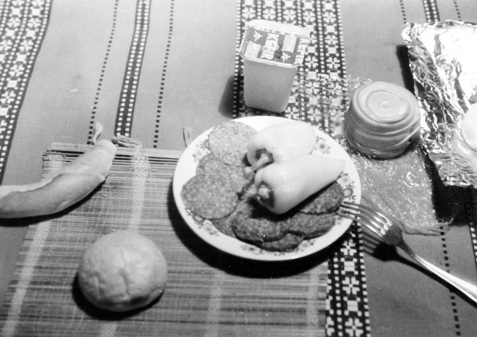 Hungary, 1982, Fortepan, meal, still life, salami, milk industry, Fortepan #6362