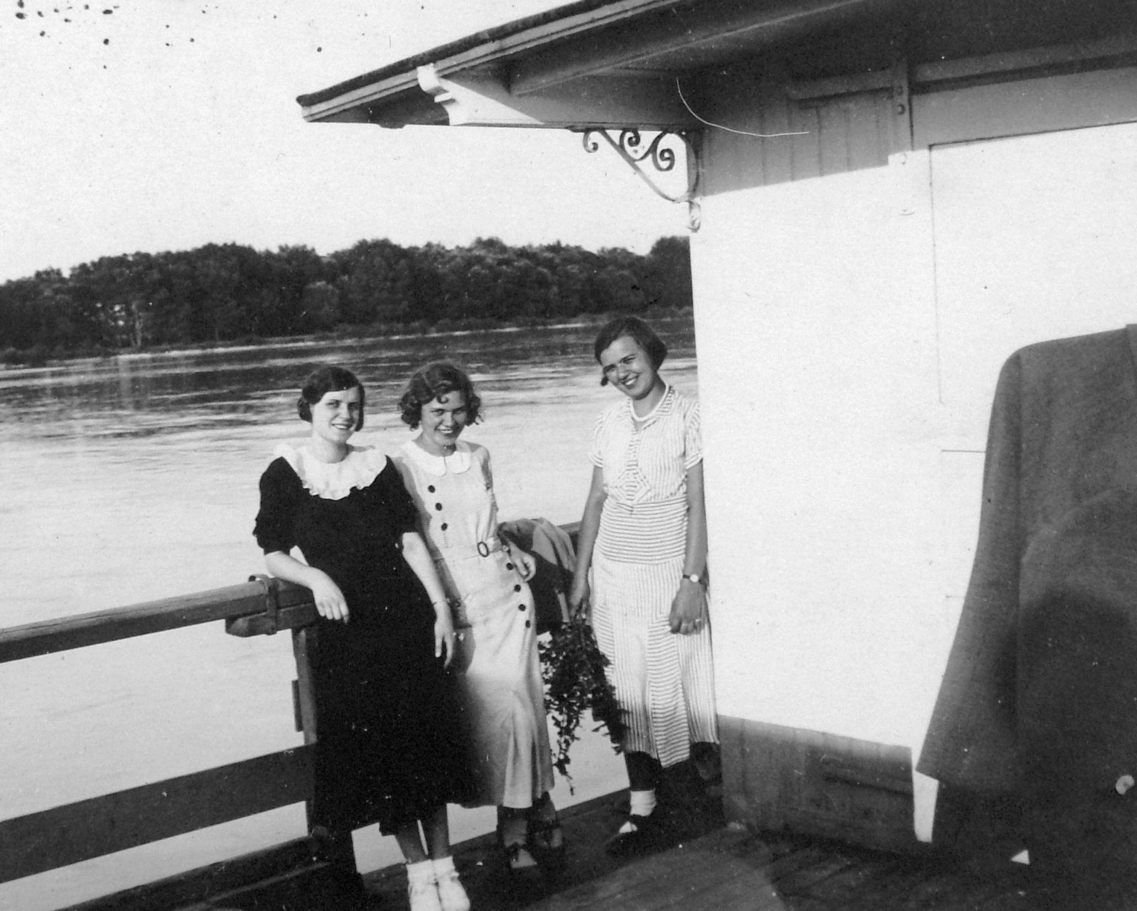 1931, Fortepan, ship, excursion, tableau, women, water surface, summer, bouquet, Fortepan #6367