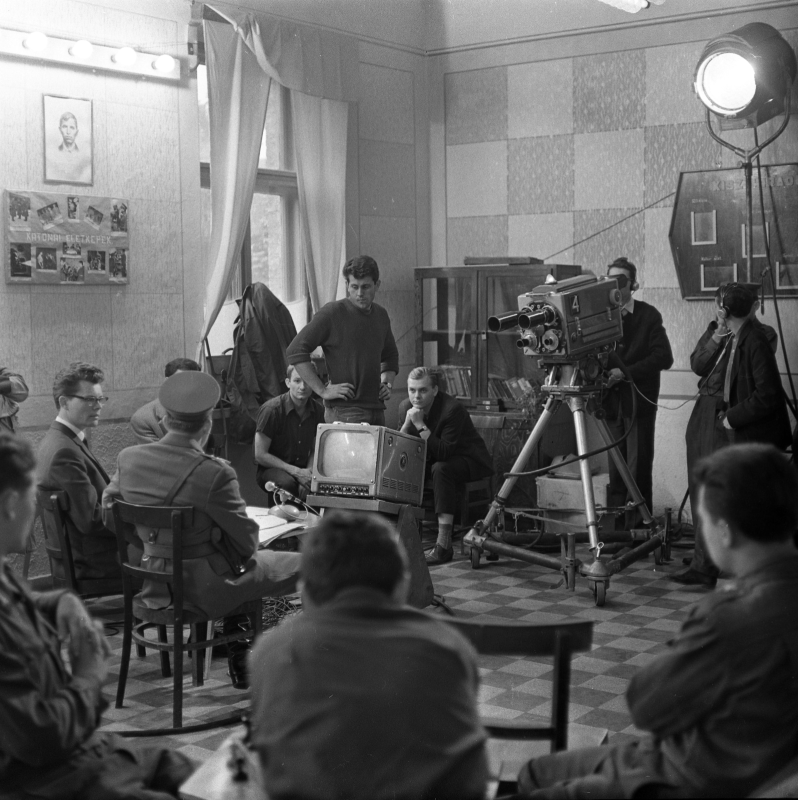 Hungary, 1965, Magyar Rendőr, television camera, Pye-brand, Fortepan #65130