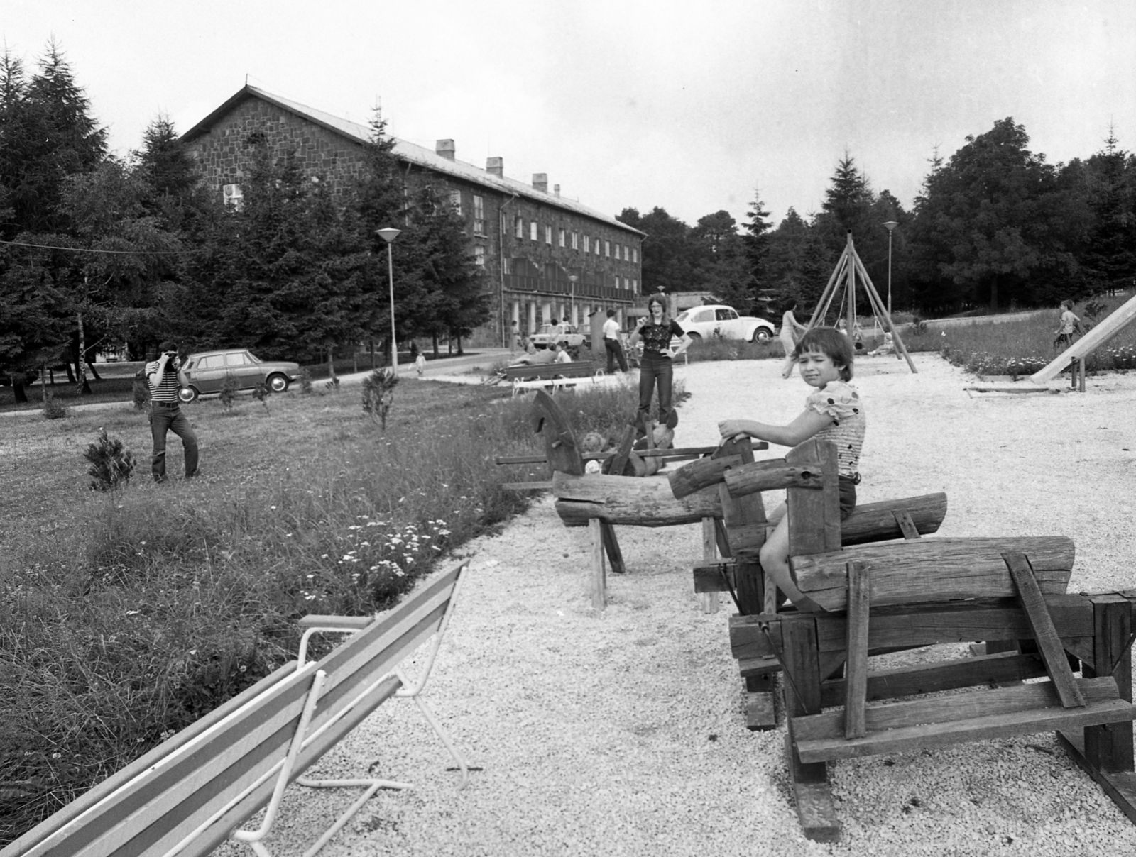Magyarország, Dobogókő, BM üdülő., 1982, Magyar Rendőr, játszótér, Fortepan #66842