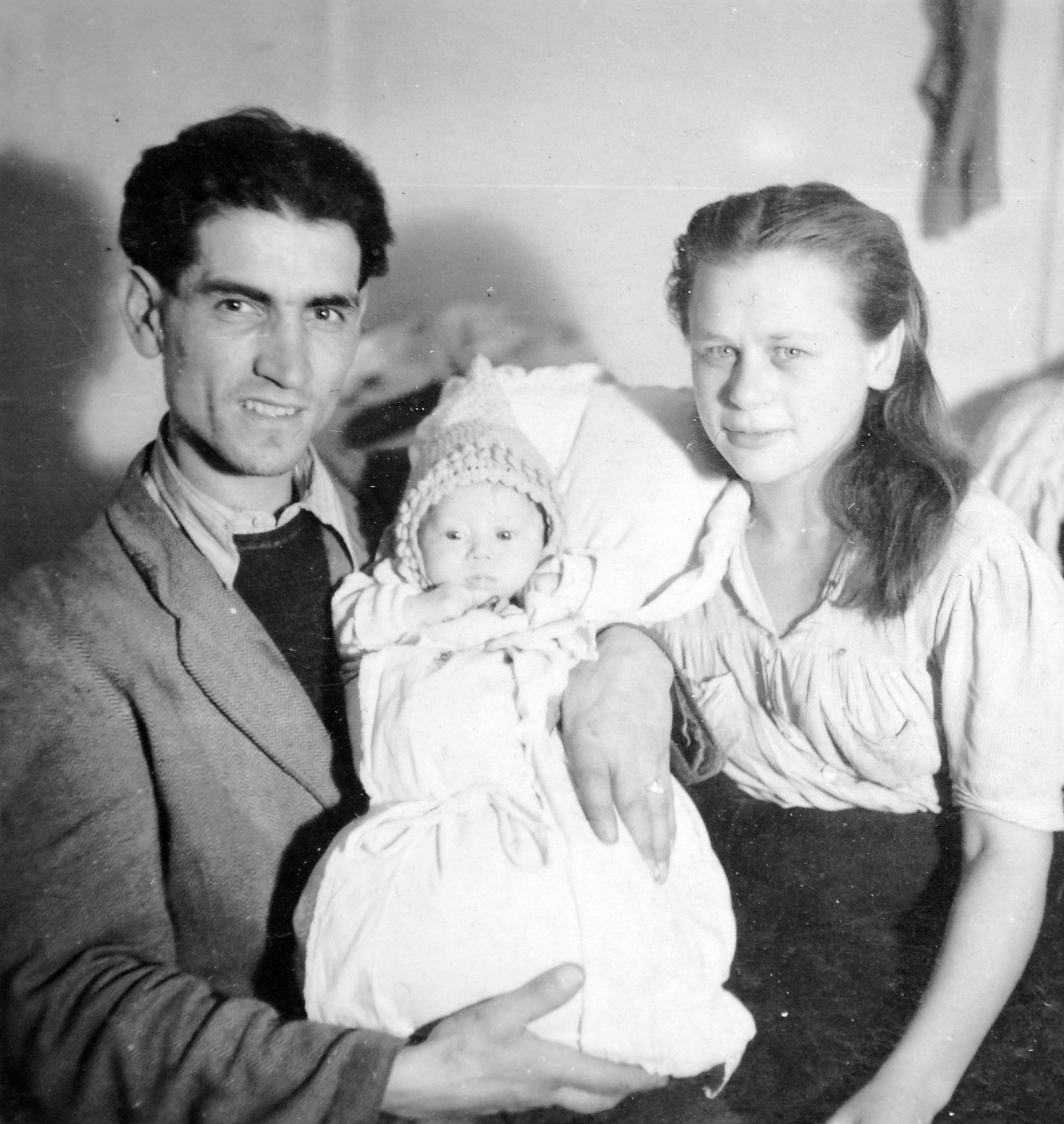 1954, Fortepan, family, newborn, baby duvet, hold in arms, Fortepan #6705