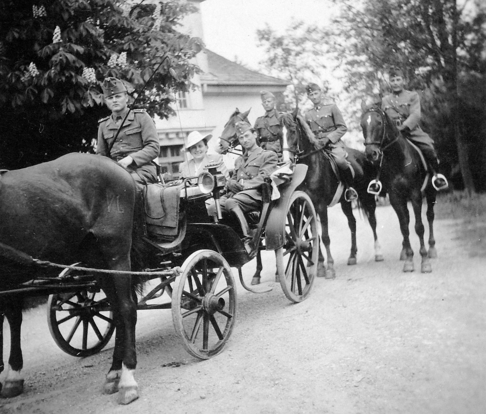 1938, Fortepan, uniform, horse, carriage, tableau, coach, soldier, rider, teamster, Fortepan #6798