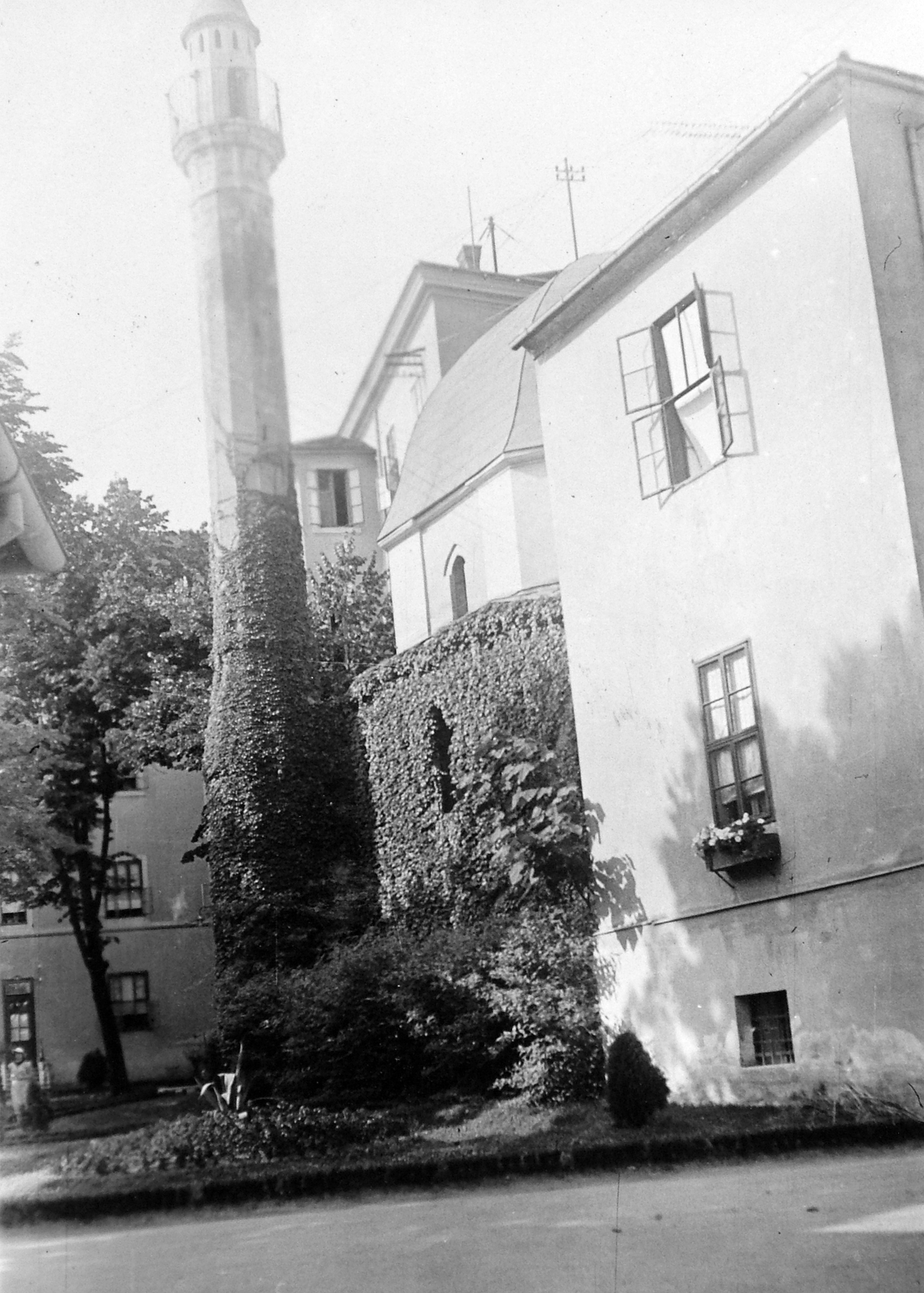 Magyarország, Pécs, Jakováli Hasszán dzsámija., 1937, Gyöngyi, műemlék, épített örökség, minaret, mecset, Fortepan #6874