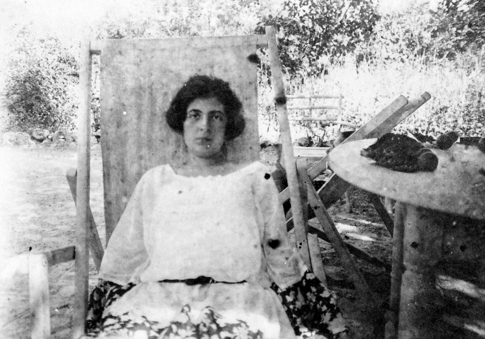 1924, Fortepan, portrait, garden, summer, woman, deck chair, garden furniture, Fortepan #6925
