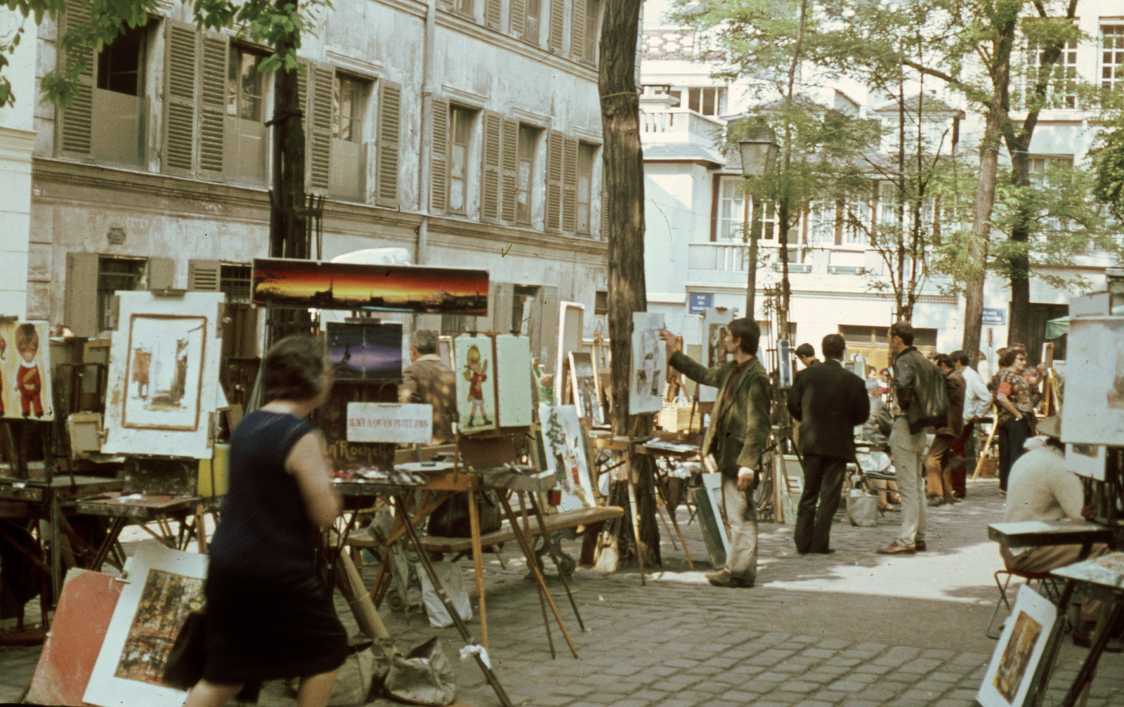 France, Paris, Montmartre, Place du Tertre., 1968, A R, colorful, Fortepan #69849