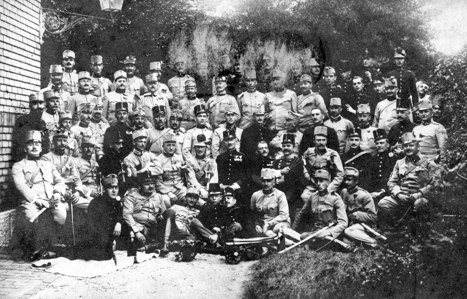 1907, Anton Klipp, egyenruha, csoportkép, férfiak, ágyú, katona, kard, tüzér, Fortepan #69875
