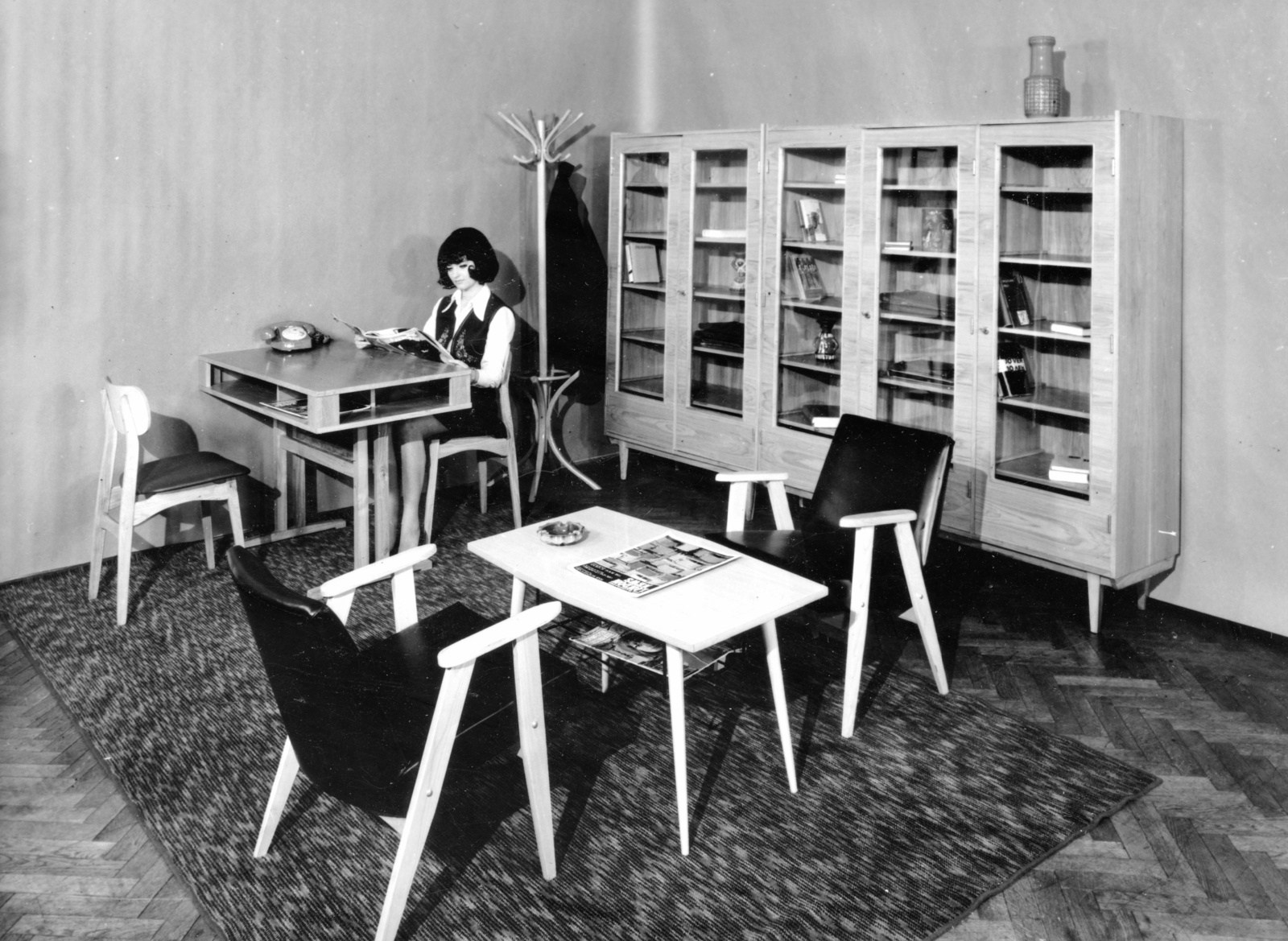 1967, Fortepan, office furniture, parquet floor, Fortepan #69899