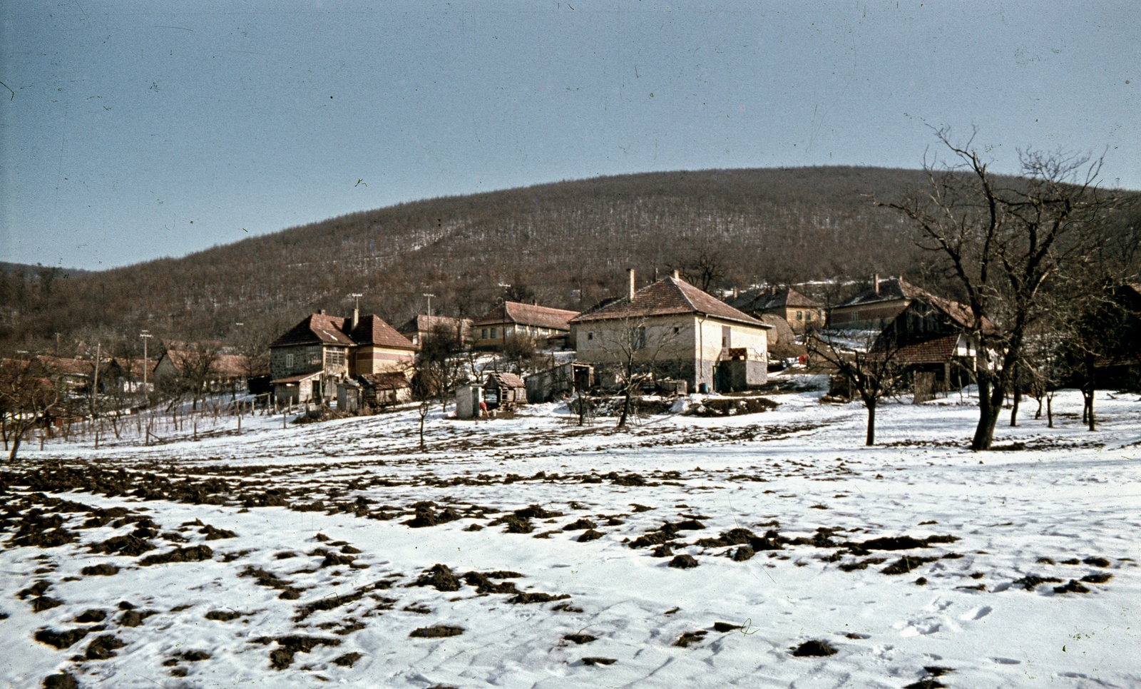 Hungary, Pilisszentlászló, a Honvéd utca házai a Petőfi utca felől nézve., 1967, Zsanda Zsolt, Vajszada Károly, colorful, Fortepan #70084