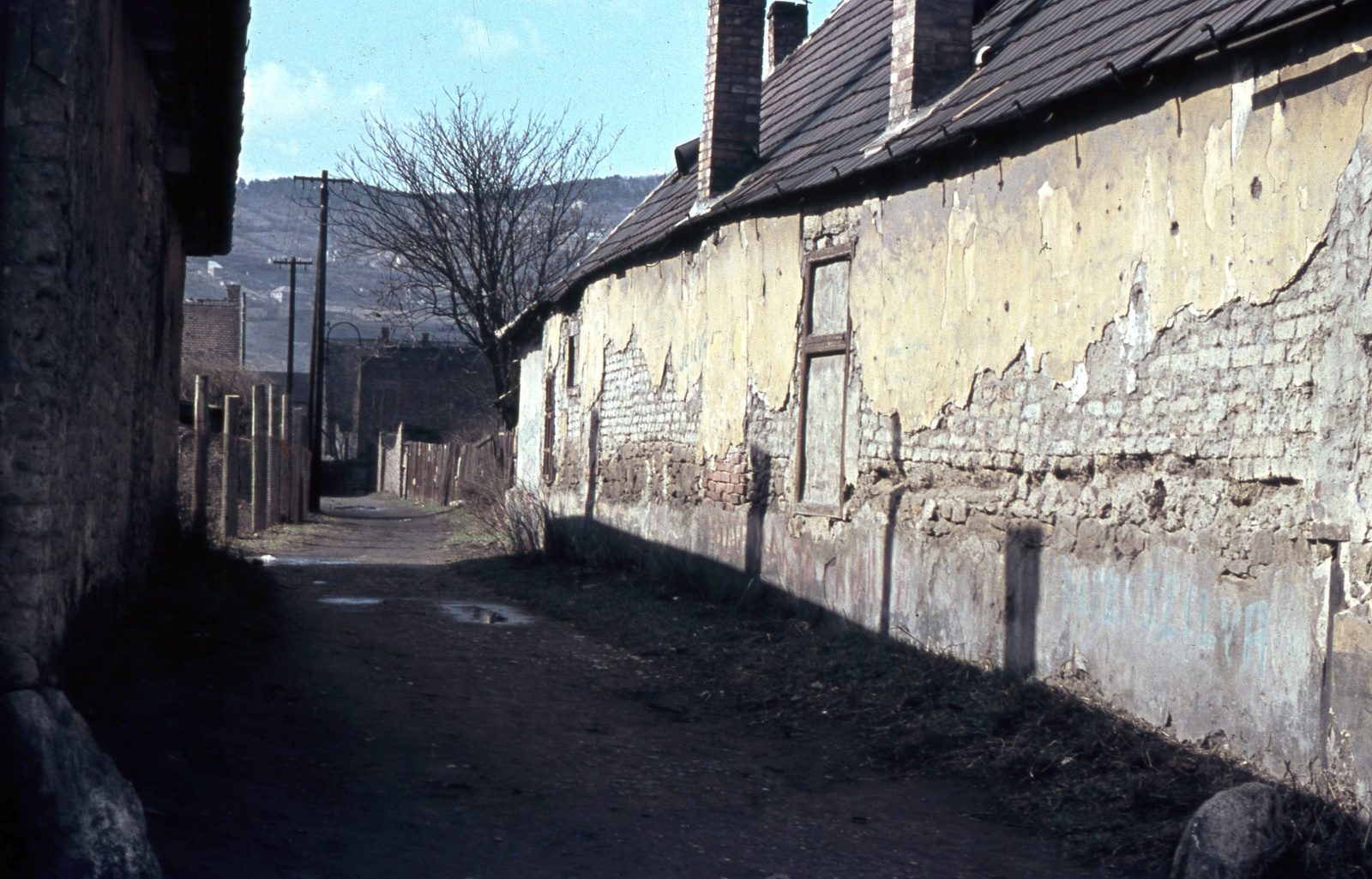 Hungary, Óbuda, Budapest III., utcaköz a Szőlőkert utca 10. és 12. számú háznál., 1968, Zsanda Zsolt, Vajszada Károly, colorful, street view, Budapest, disappeared, Fortepan #70096