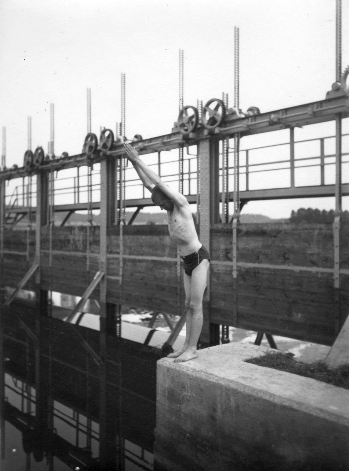 1920, Teodoro Wolf-Ferrari, úszó, zsilip, Fortepan #70438