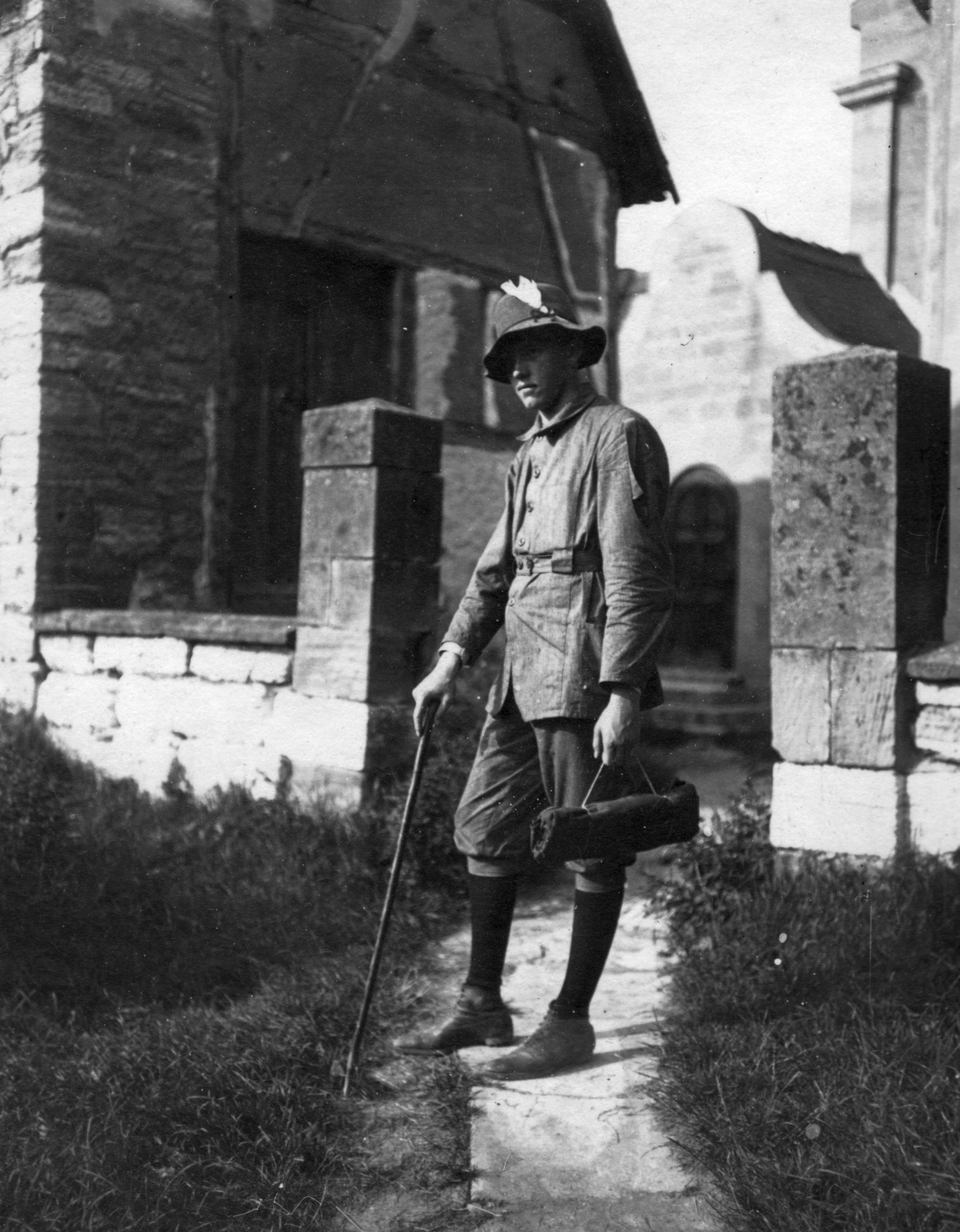 1912, Teodoro Wolf-Ferrari, hat, walking cane, Fortepan #70443