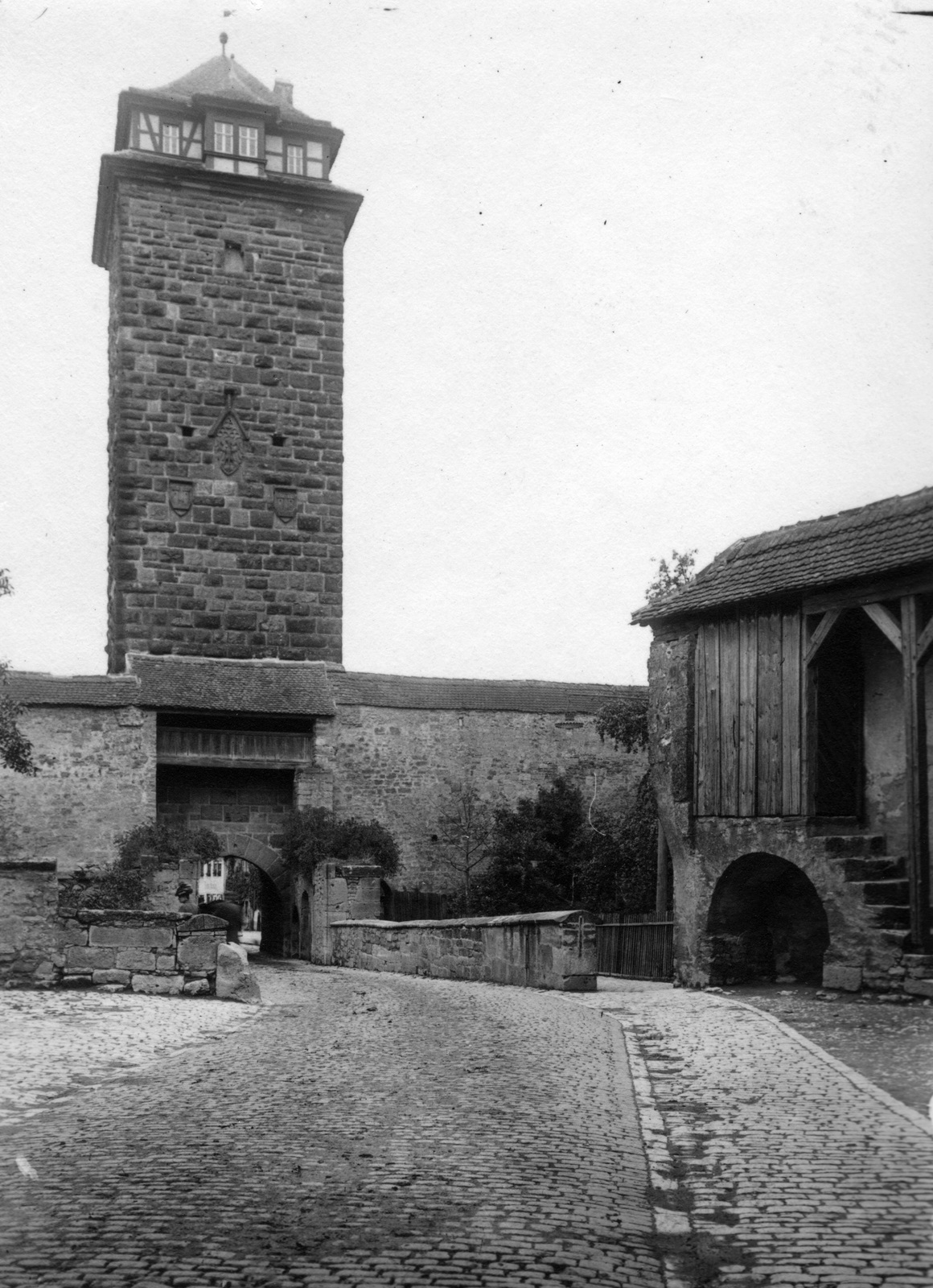 Germany, Rothenburg ob der Tauber, Rödertor, Röderturm., 1912, Teodoro Wolf-Ferrari, Fortepan #70447
