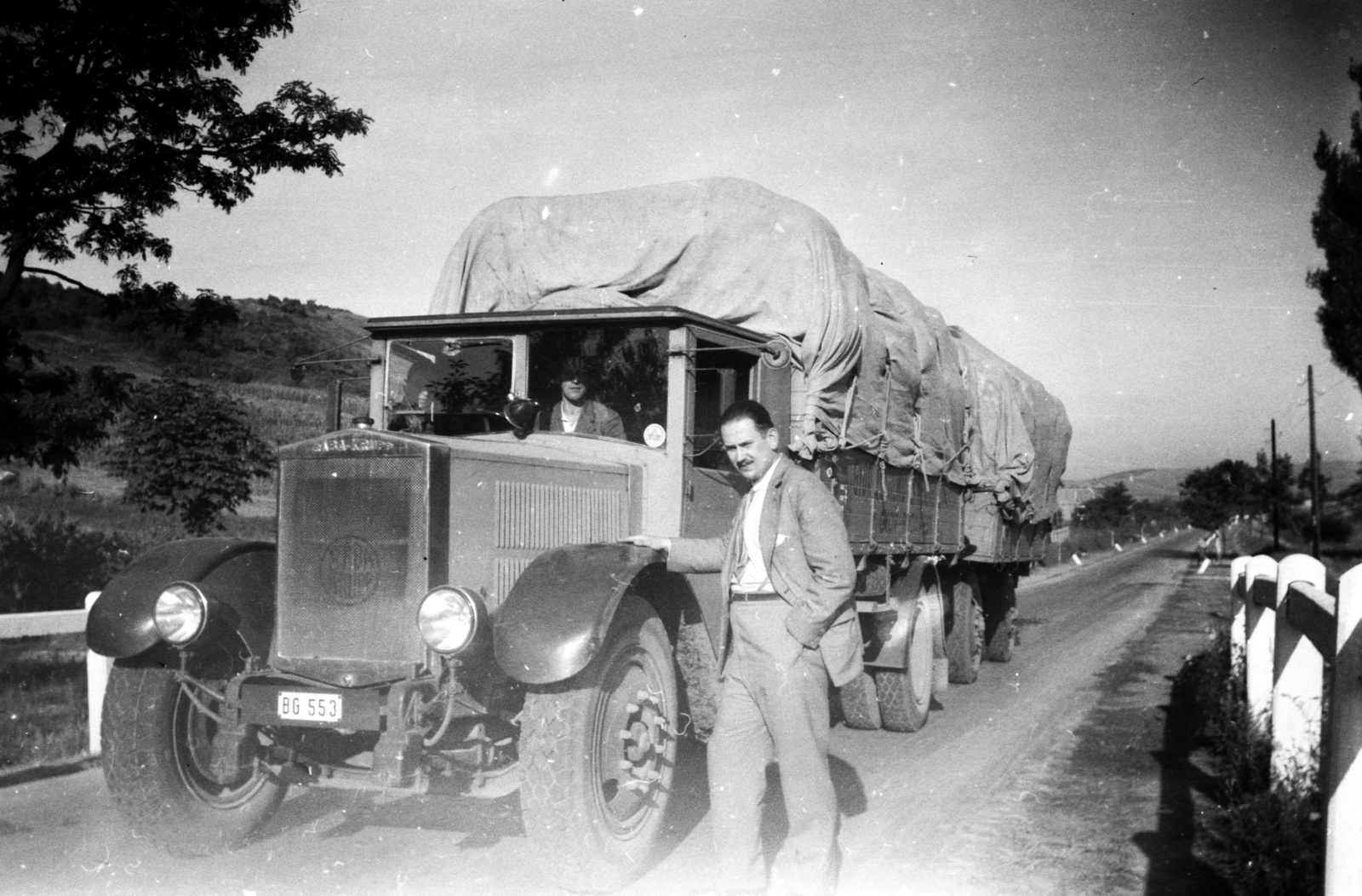 Magyarország, a 10-es főút Pilisjászfalu és Leányvár között., 1934, Lissák Tivadar, magyar gyártmány, teherautó, Rába-márka, licenc, rendszám, Krupp-márka, Rába-Krupp, Fortepan #71051