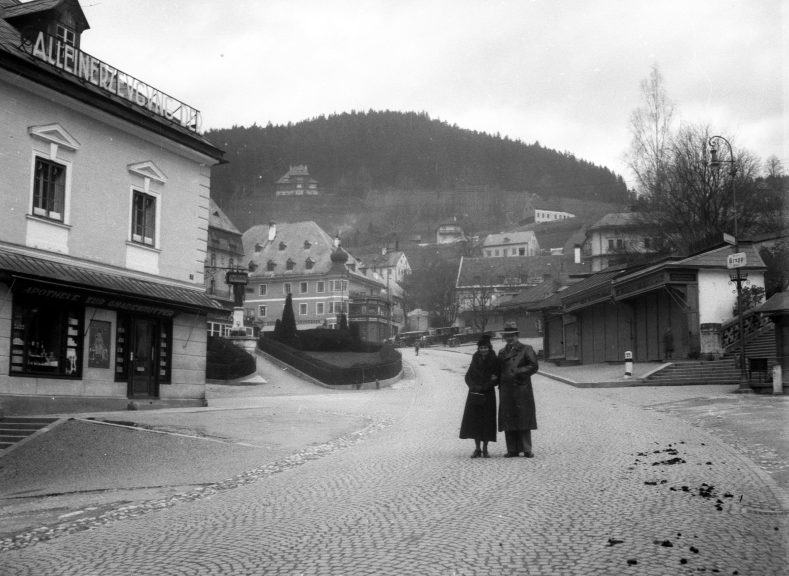 Austria, Mariazell, Hauptplatz., 1936, Lissák Tivadar, cobblestones, Fortepan #71143