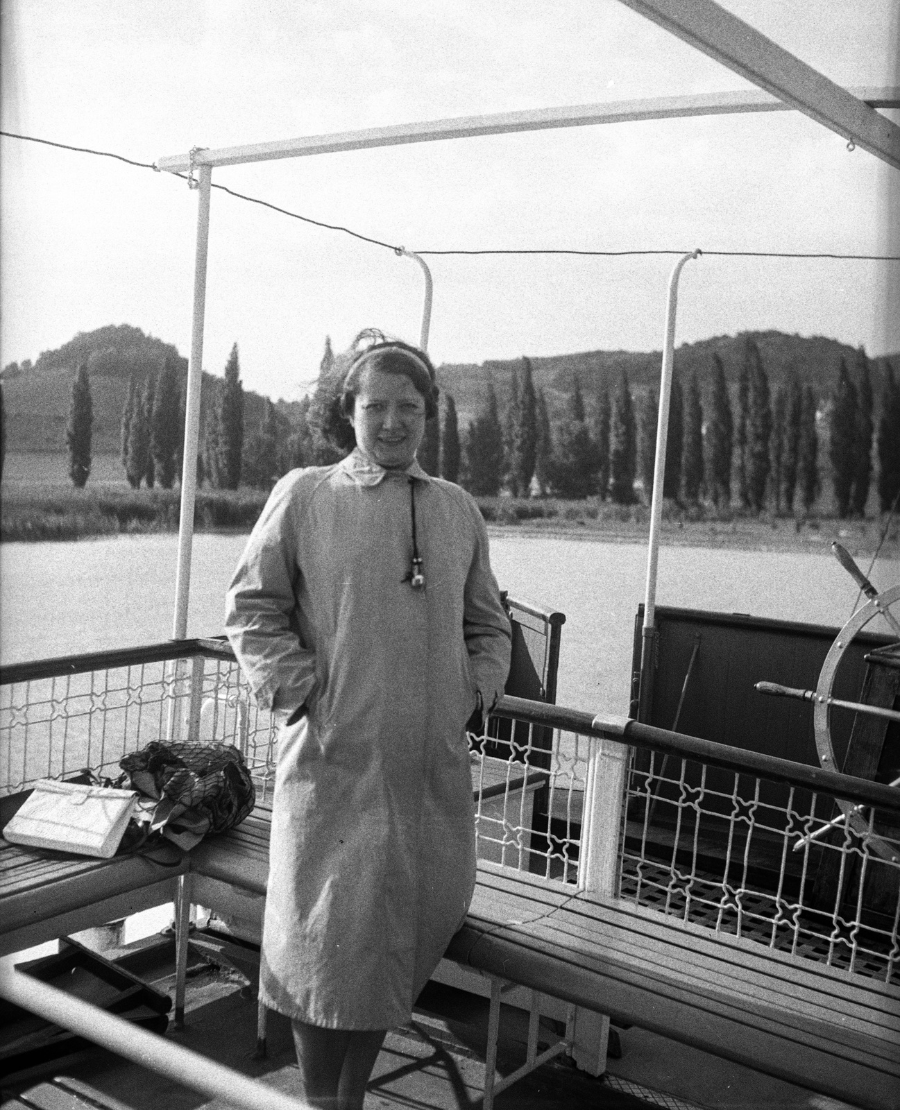 Hungary,Lake Balaton, a háttérben Szigliget., 1939, Lissák Tivadar, ship, Fortepan #71190