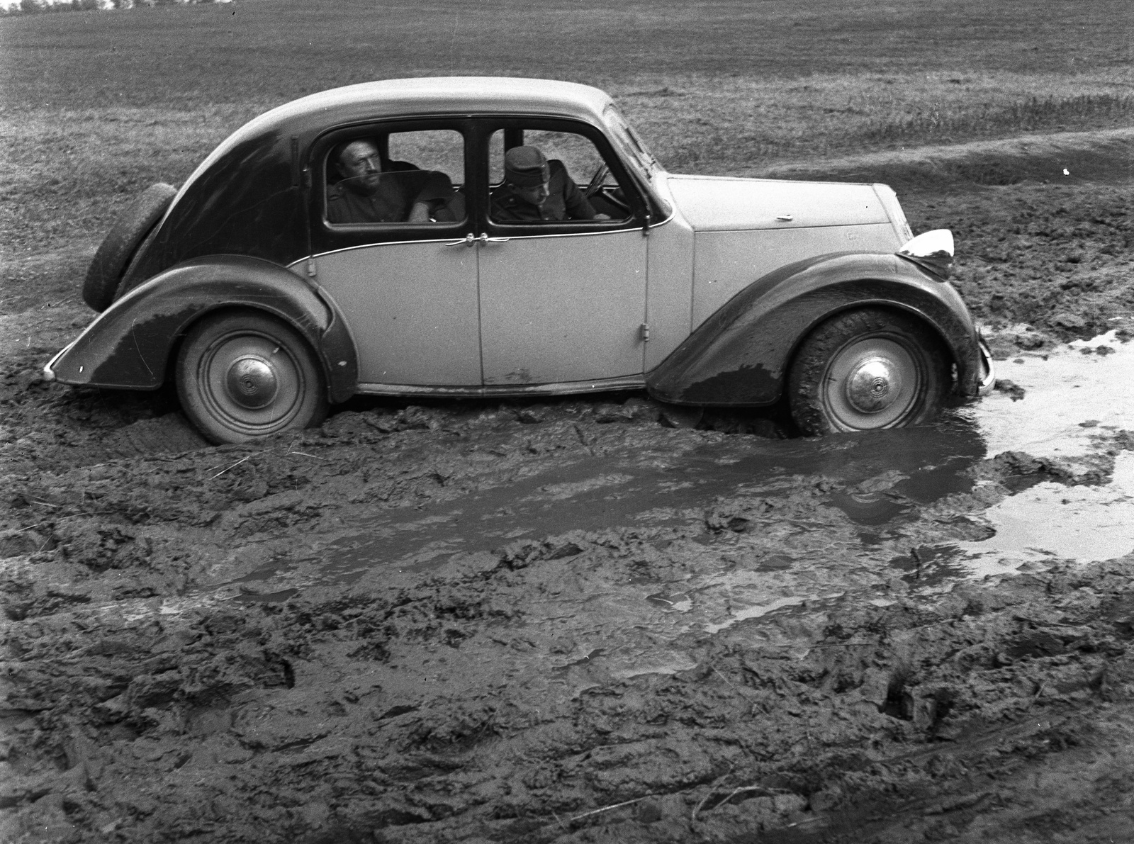 1939, Lissák Tivadar, Steyr-márka, osztrák gyártmány, sár, automobil, Best of, Fortepan #71272