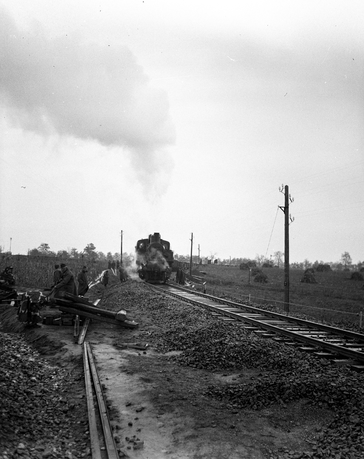 1939, Lissák Tivadar, steam locomotive, rails, Fortepan #71276