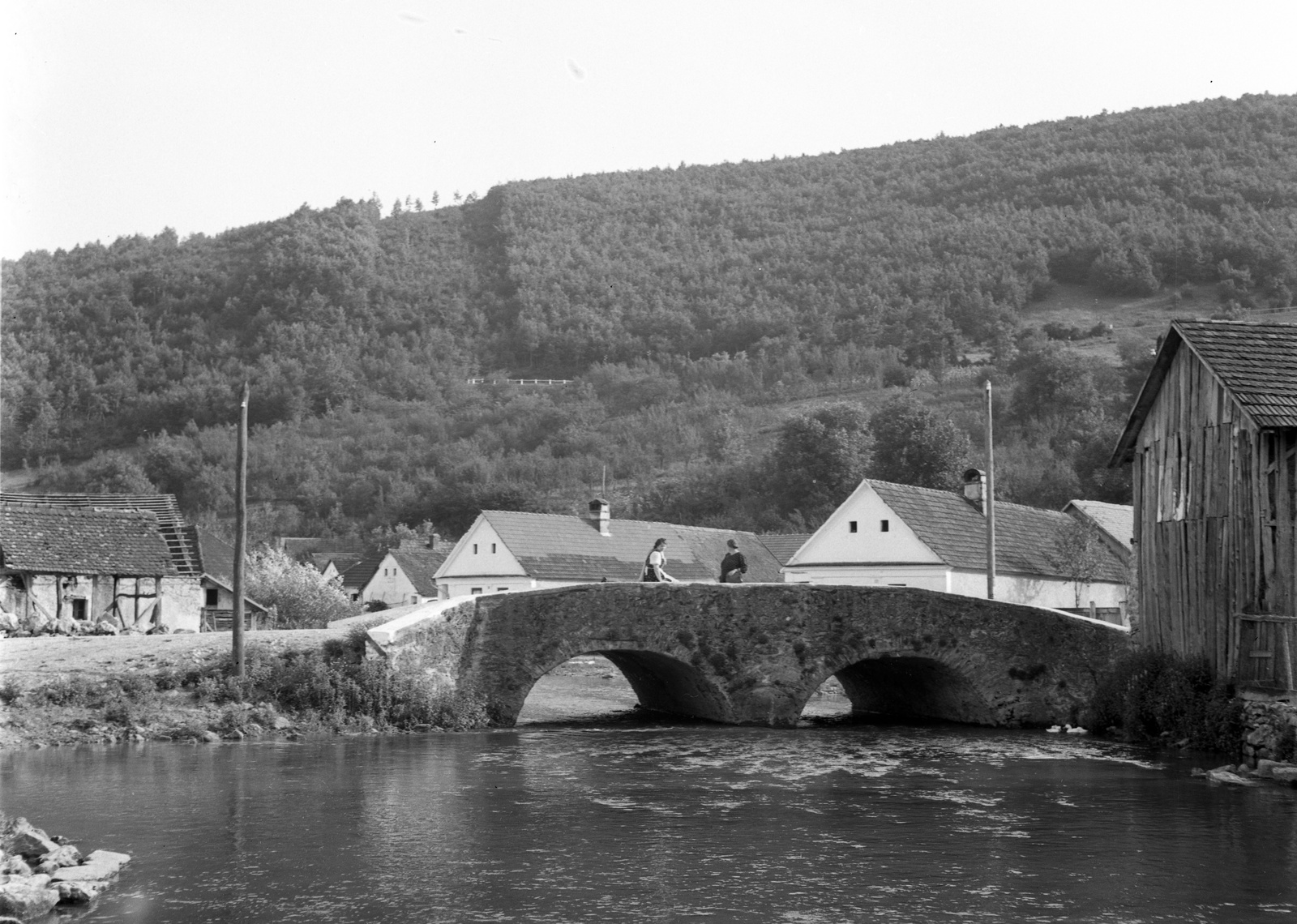 Hungary, Jósvafő, híd a Jósva patak felett., 1940, Lissák Tivadar, bridge, Fortepan #71404