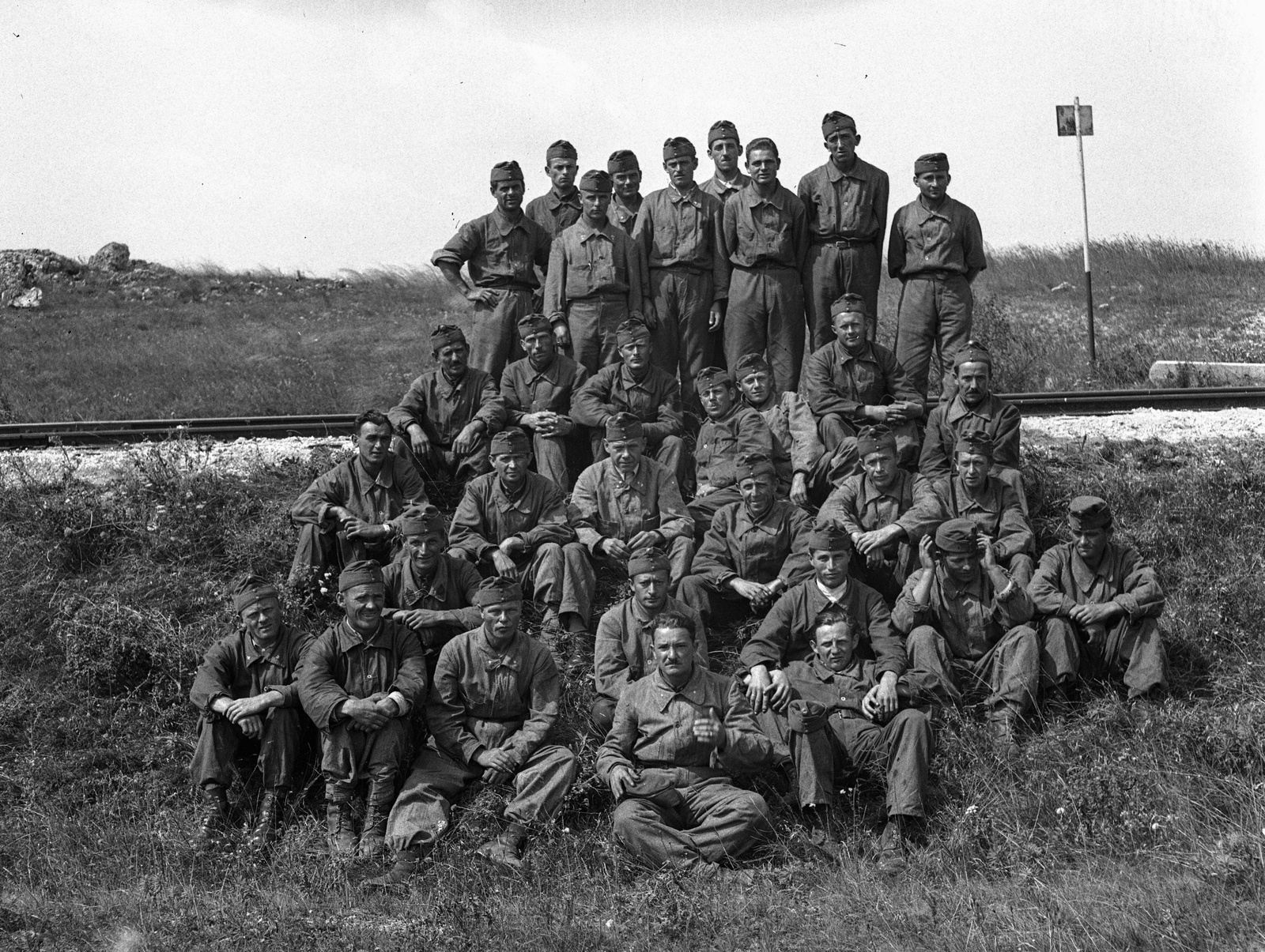 Hungary, Hajmáskér, 1940, Lissák Tivadar, soldier, sapper, "Bocskai" side cap, Fortepan #71417