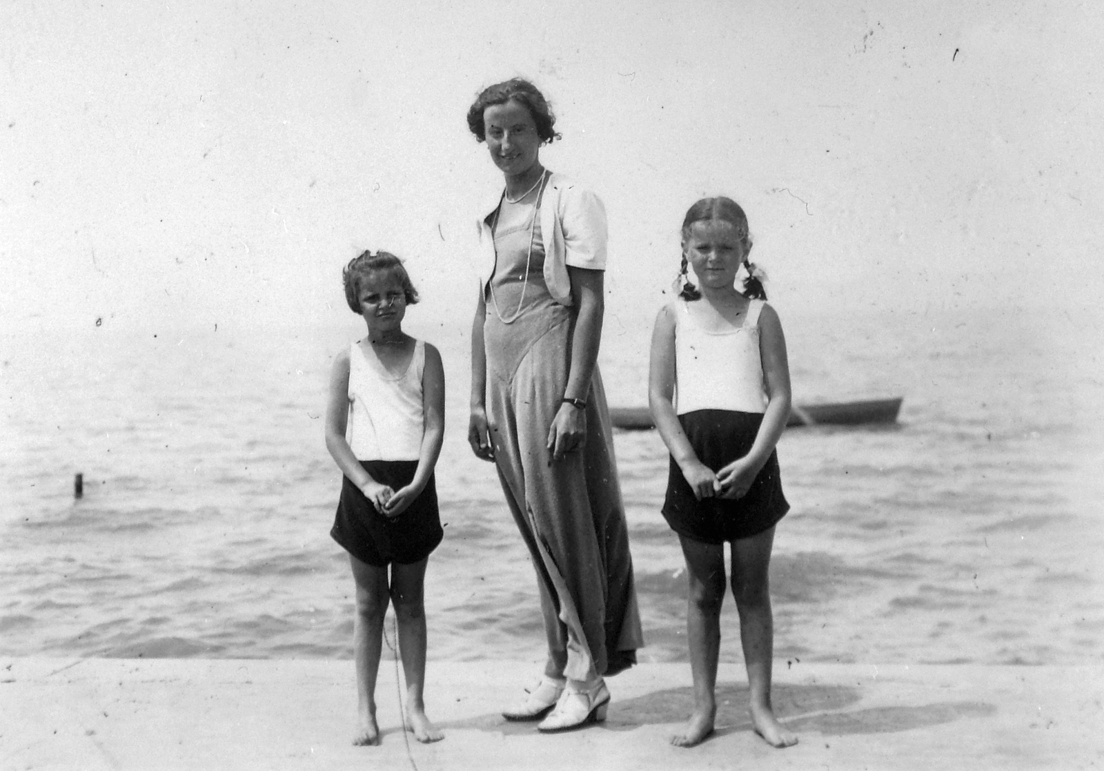 1936, Fortepan, boat, braid, barefoot, Fortepan #7153
